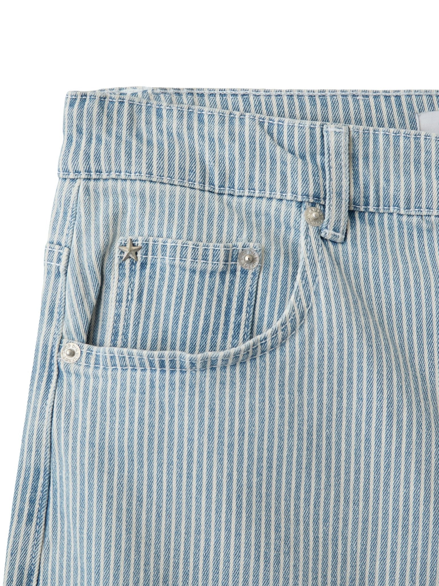 ALMA JEANS - LIGHT STRIPE (MIDWAIST) - Dinvintageshop