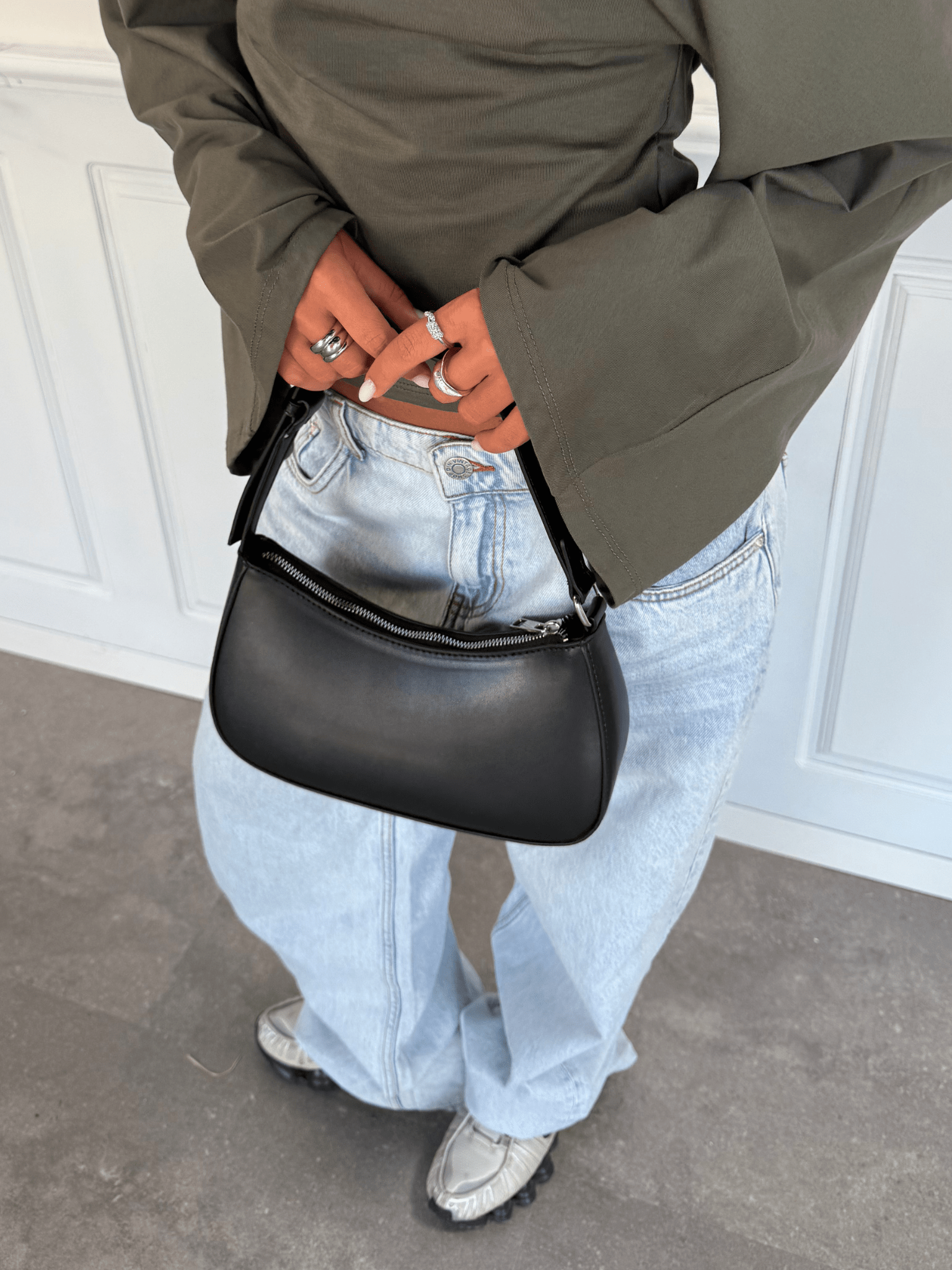 ALUANA SHOULDER BAG - BLACK - Dinvintageshop