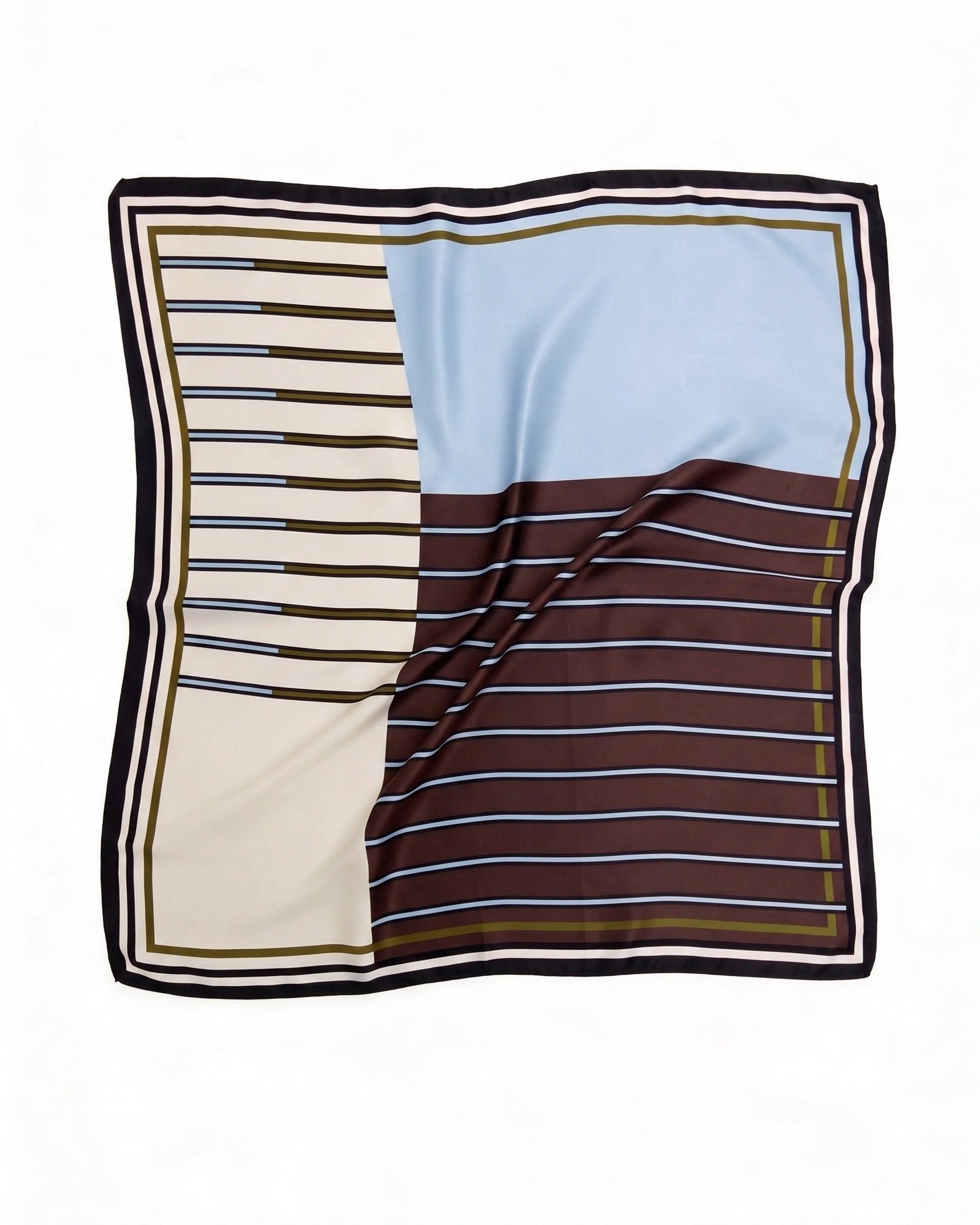 AMANDA SQUARE SCARF - CASHMERE BLUE GRAPHIC