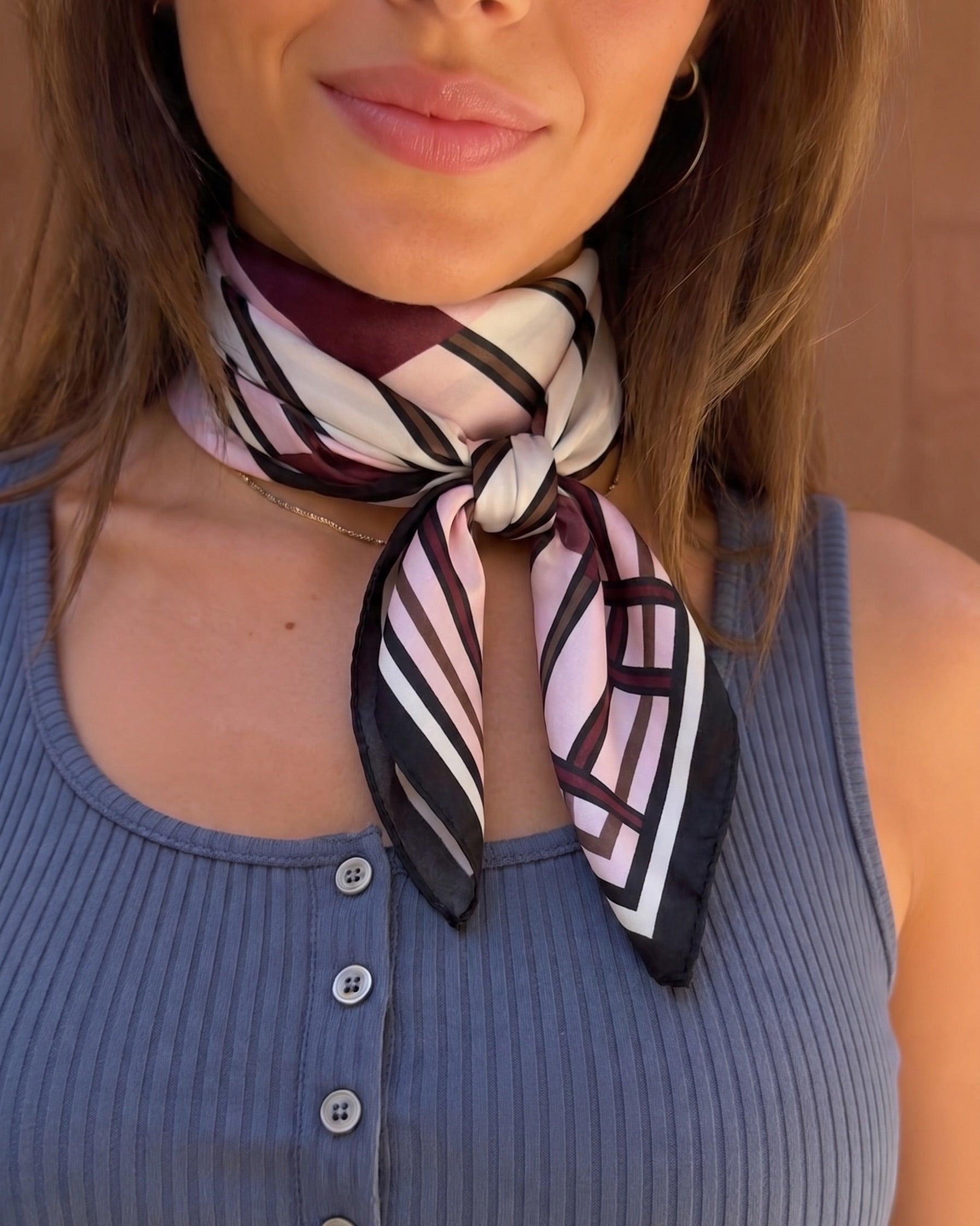 AMANDA SQUARE SCARF - TAWNY PORT GRAPHIC