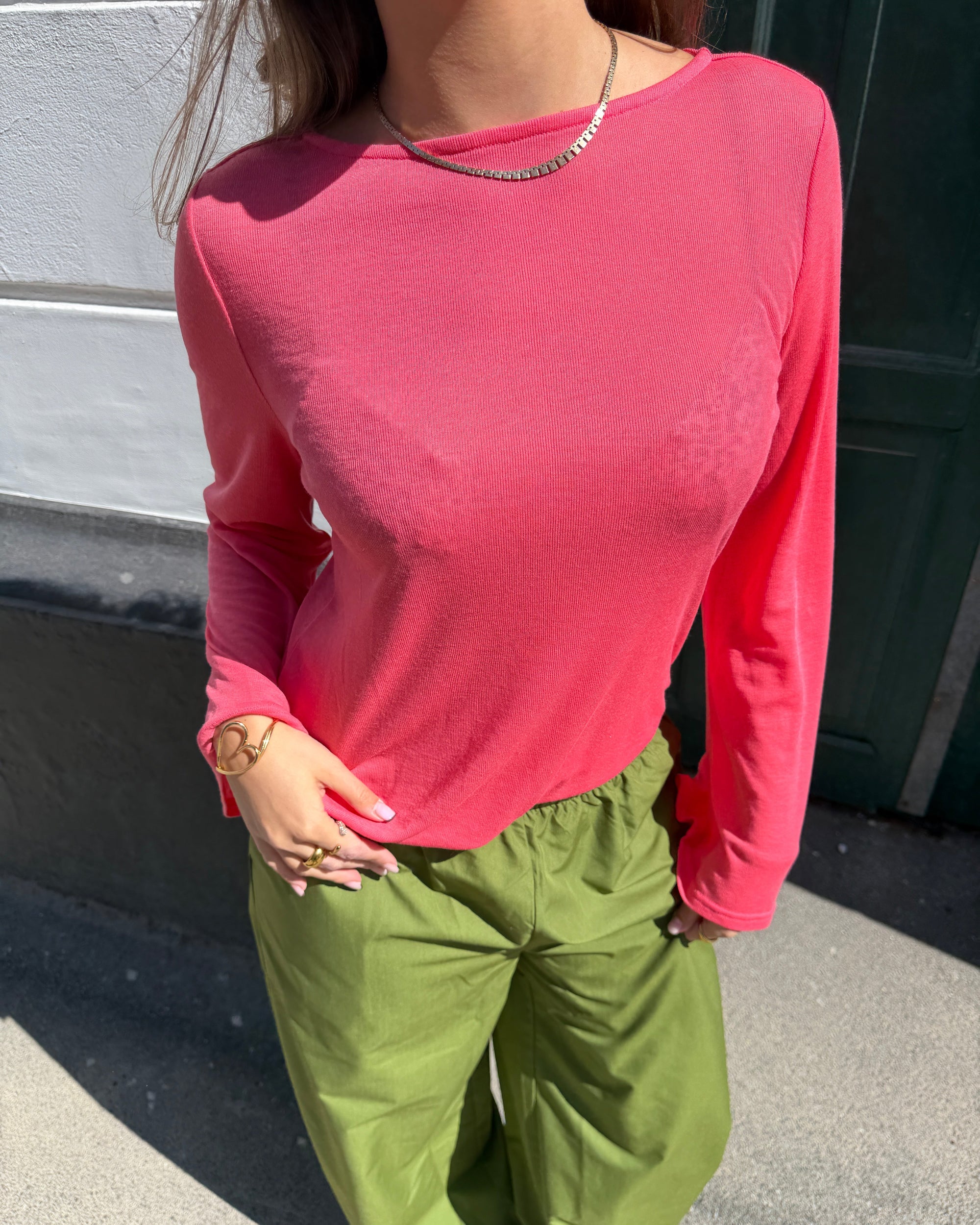 ANEMONE WIDESLEEVE TOP - CORAL - Dinvintageshop