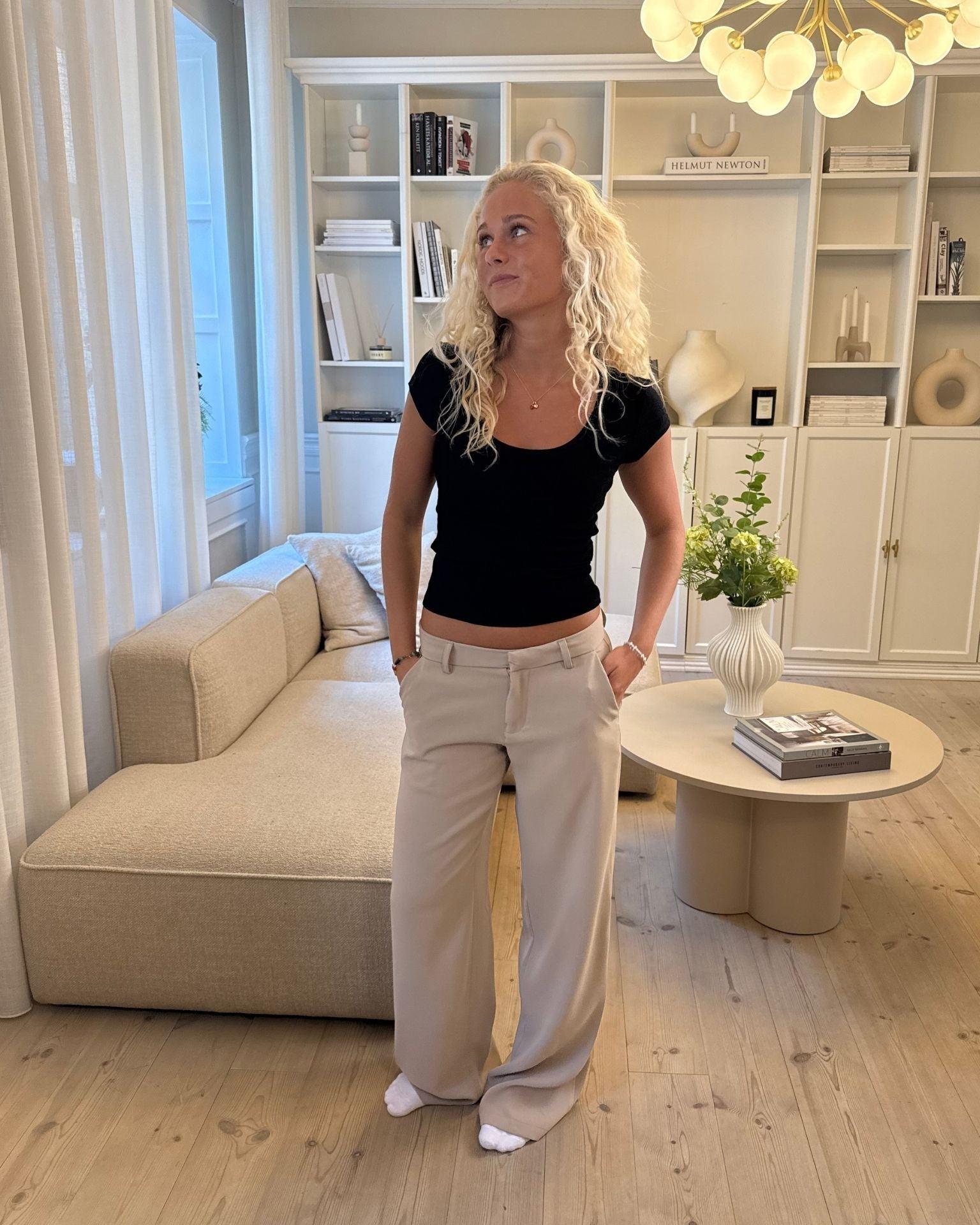 BELLA SUIT PANT - TAUPE - Dinvintageshop