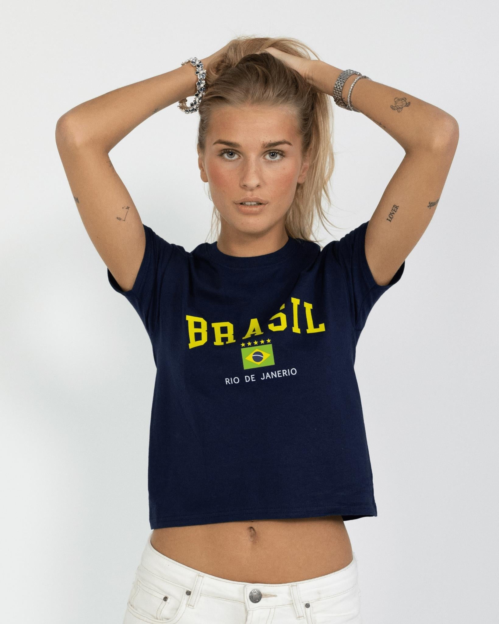 BRASIL, BABY TEE - NAVY