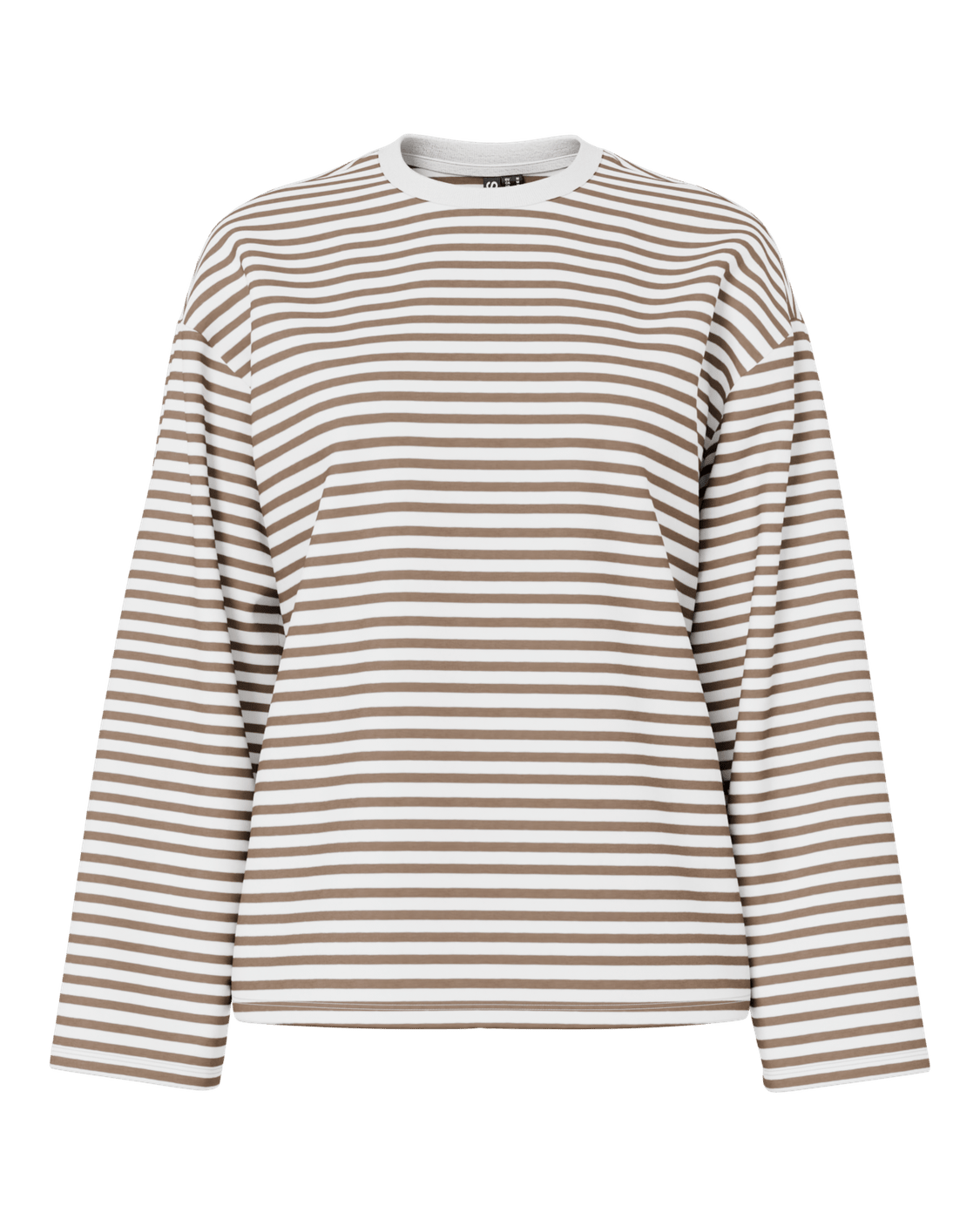 SADIE STRIPE TEE LS - CLOUD DANCER / FOSSIL