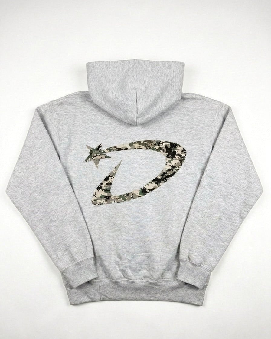 DANA HOODIE (rygprint) - LIGHT GREY - Dinvintageshop