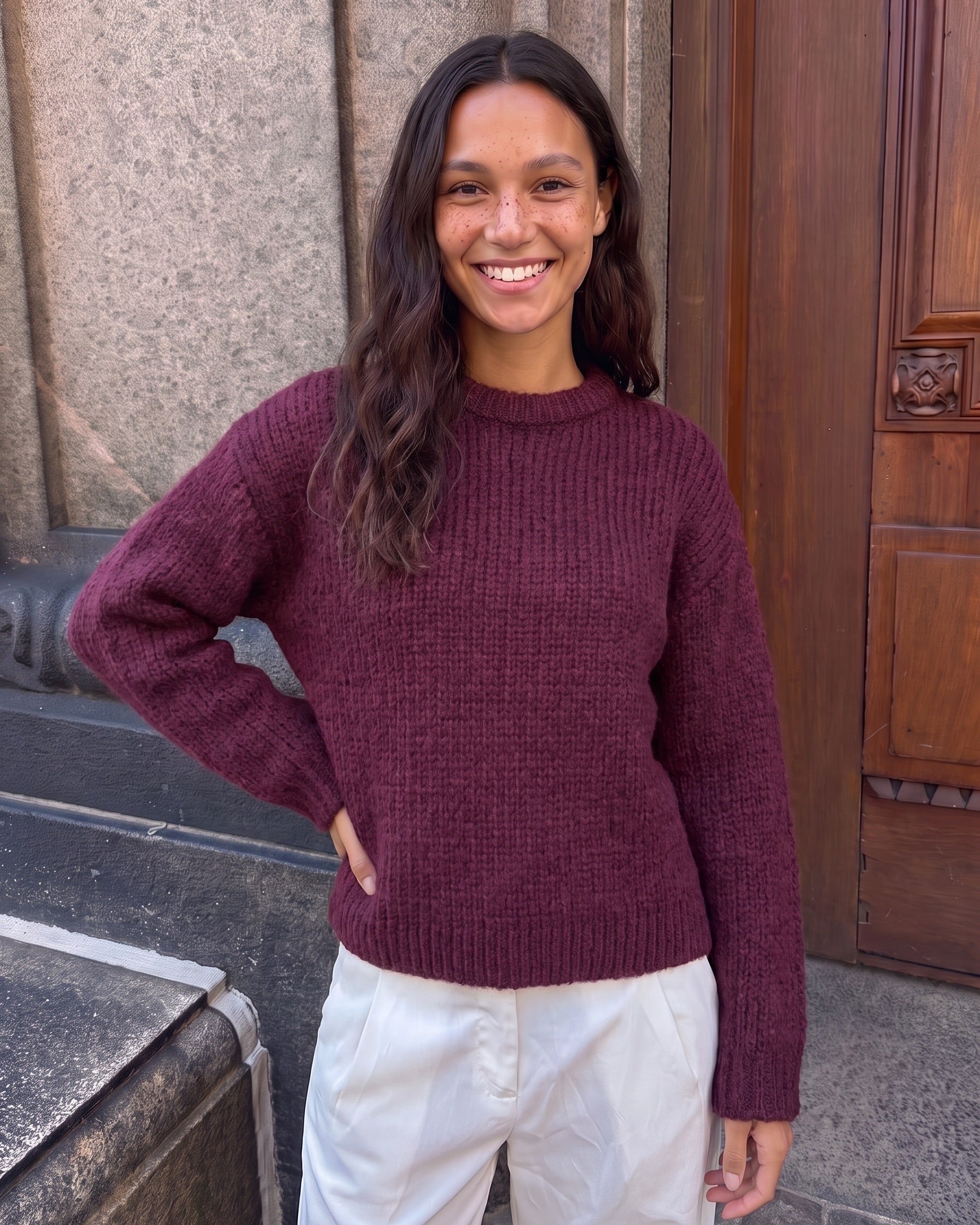 DORTHEA CHUNKY KNIT - WINETASTING MELANGE