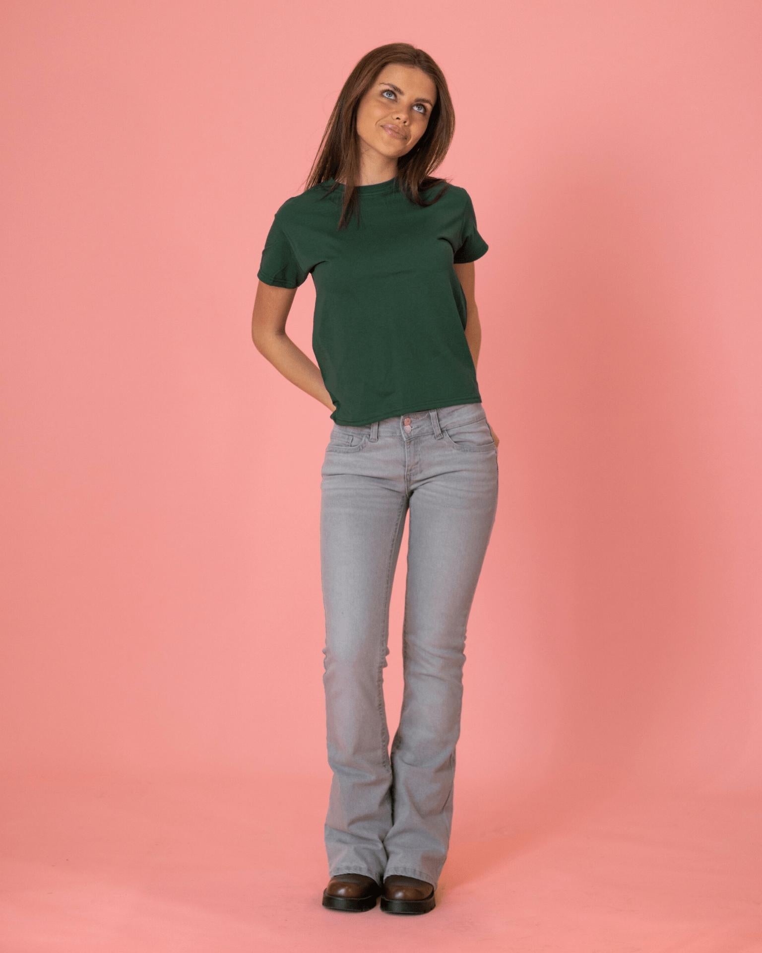 ERIKA LOW BOOTCUT JEANS - LIGHT GREY