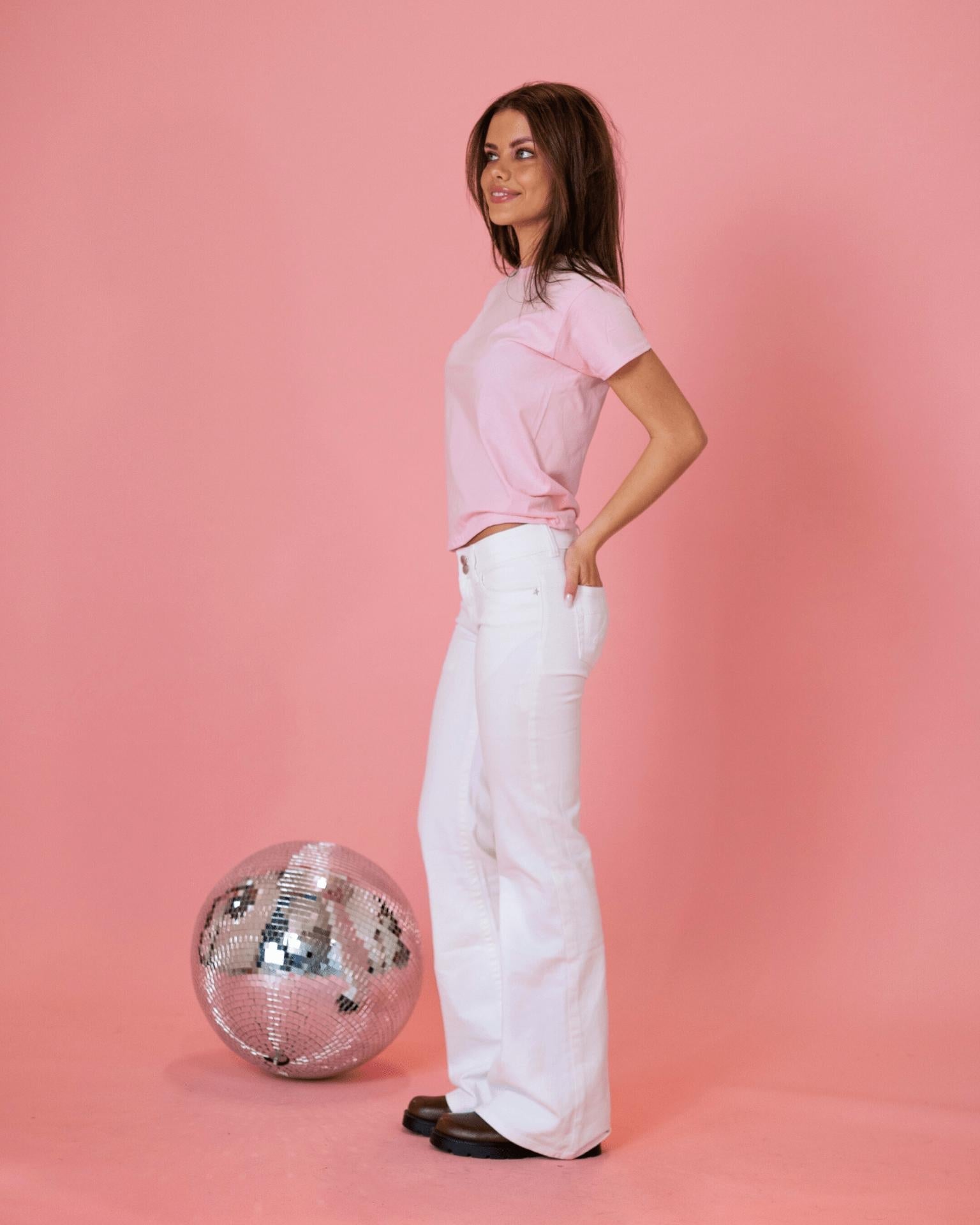 ERIKA LOW BOOTCUT JEANS - WHITE