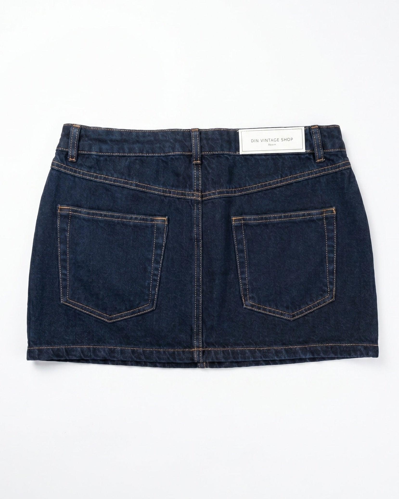 ESTHER DENIM MINI SKIRT - DARK BLUE