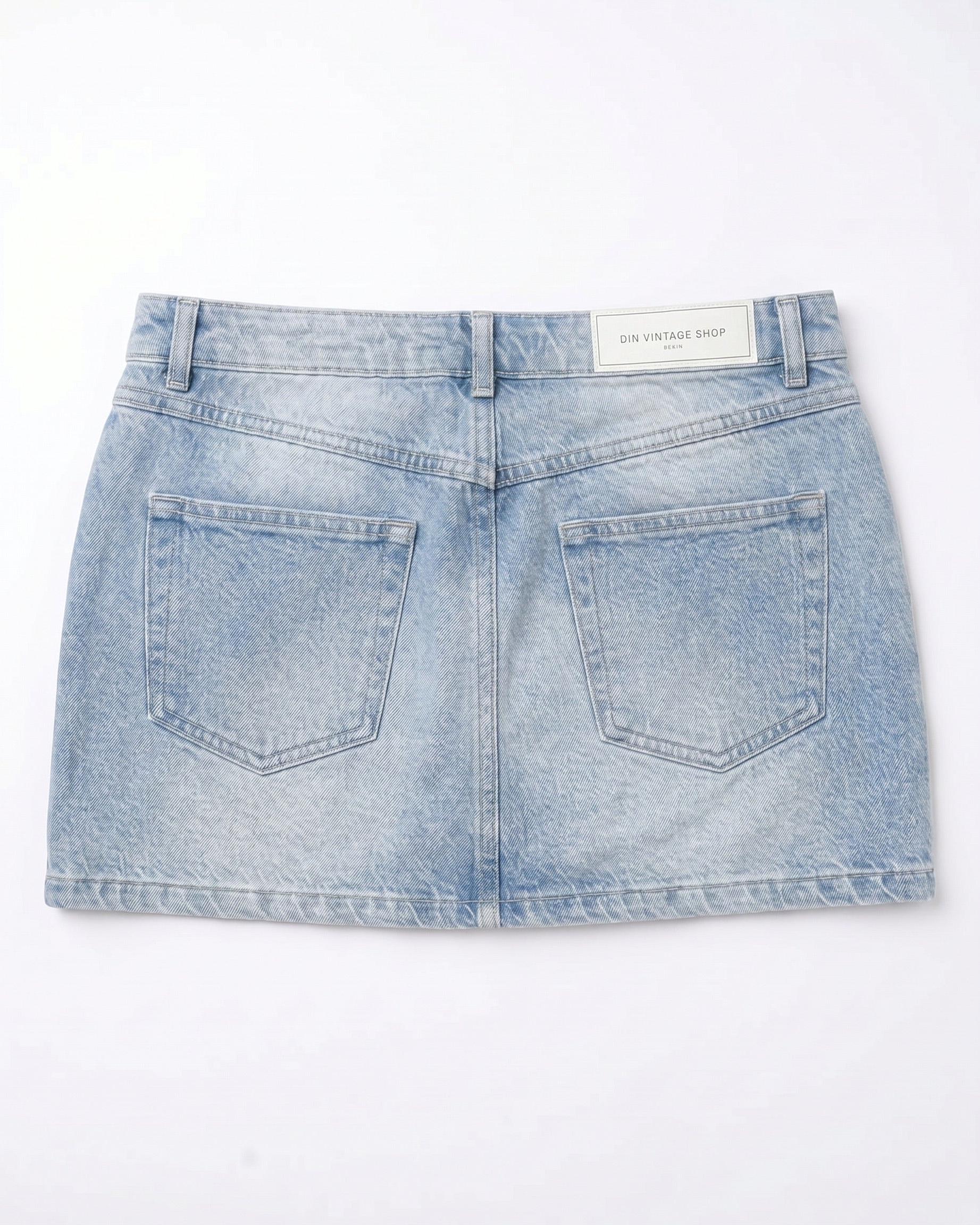 ESTHER DENIM MINI SKIRT - LIGHT BLUE