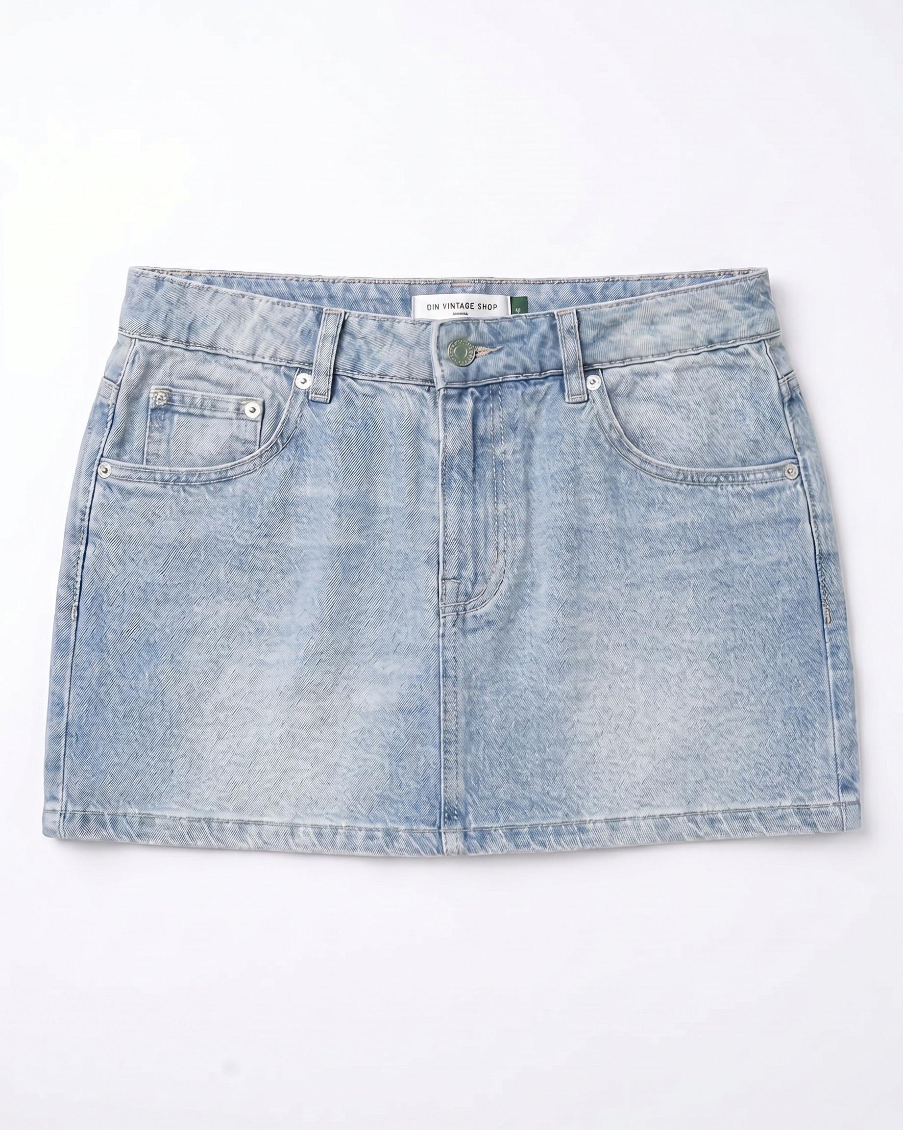 ESTHER DENIM MINI SKIRT - LIGHT BLUE
