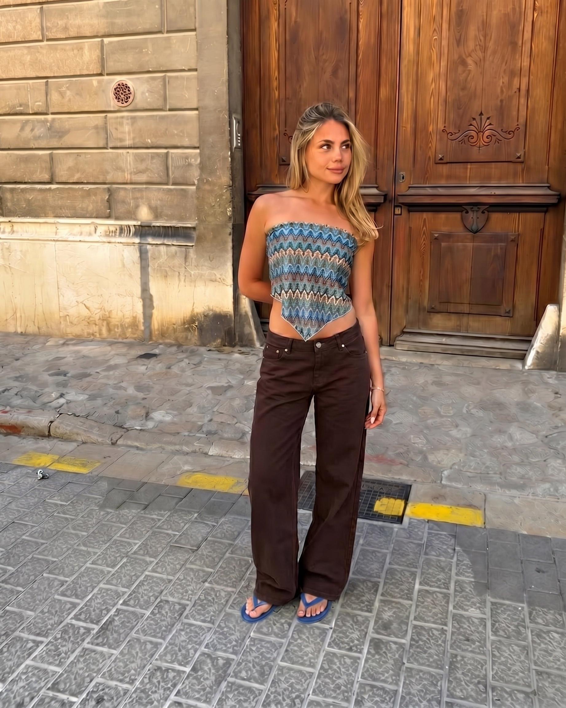 ESTHER JEANS - BROWN - Dinvintageshop