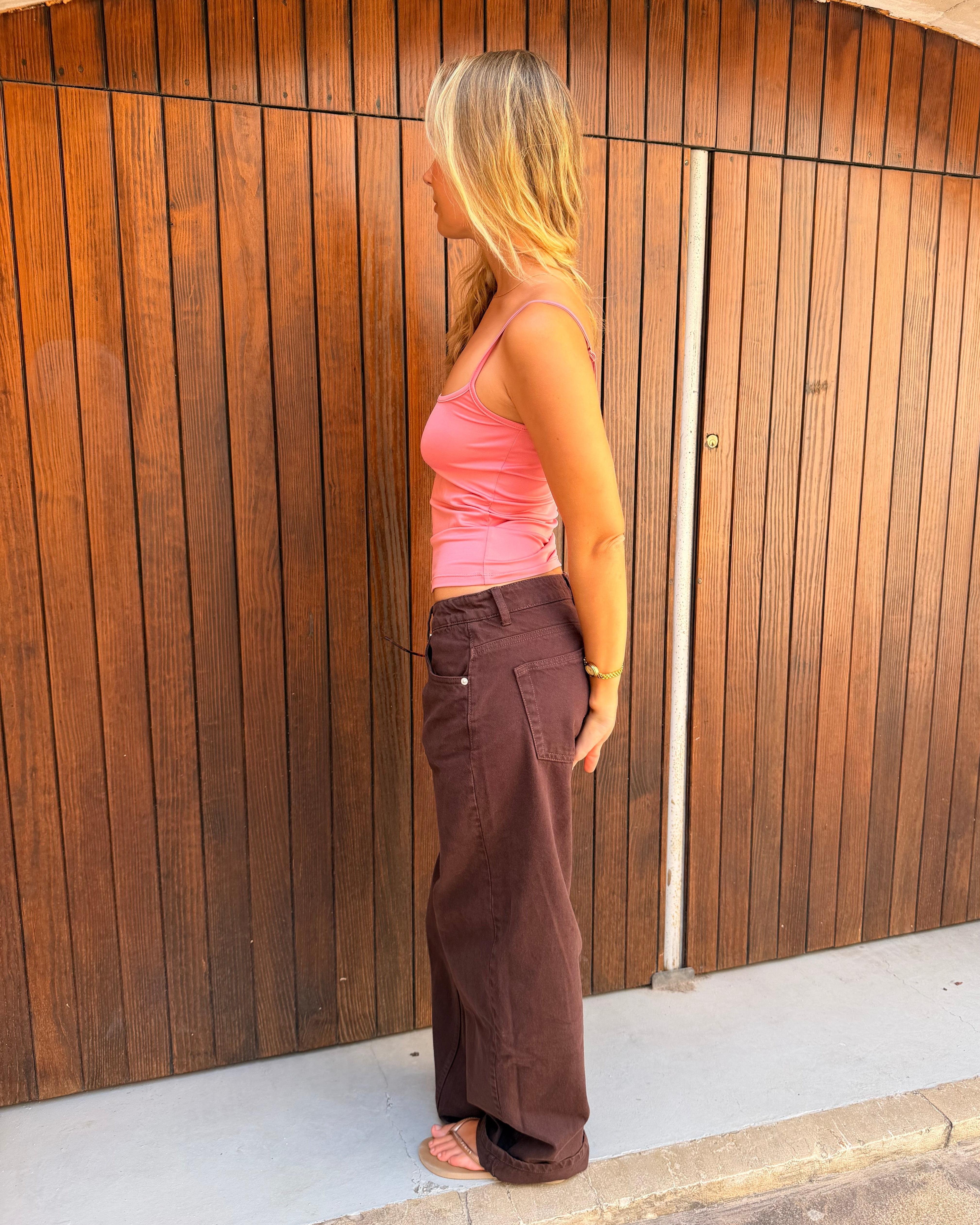 ESTHER JEANS - BROWN - Dinvintageshop