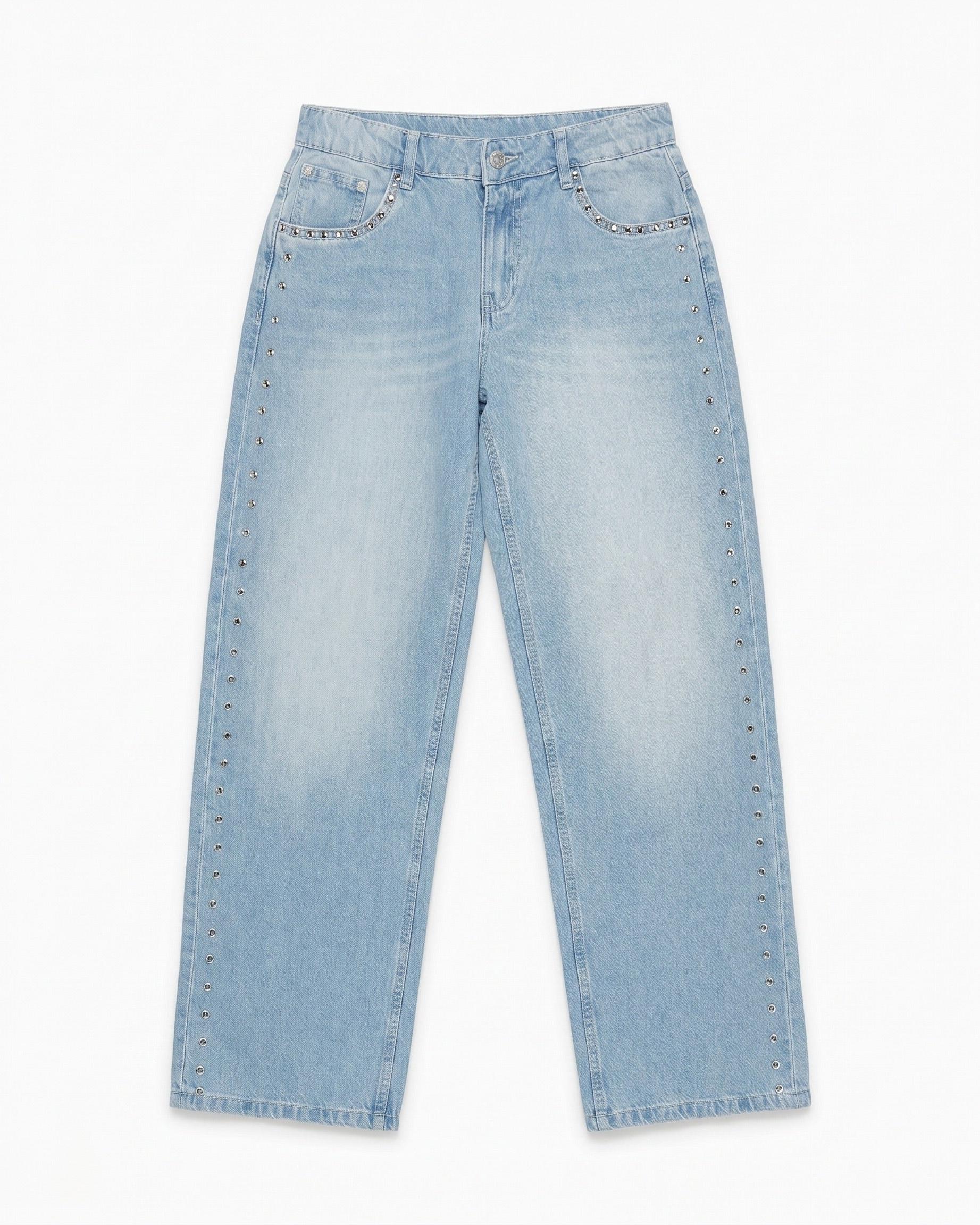 ESTHER STUD JEANS - LIGHT BLUE