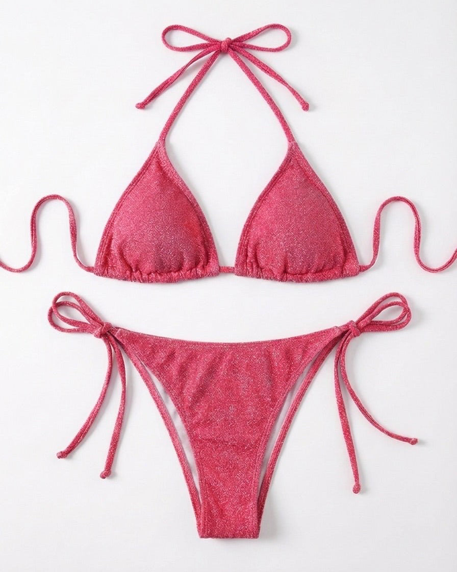 FILIPPA GLITTER BIKINI SET - PINK
