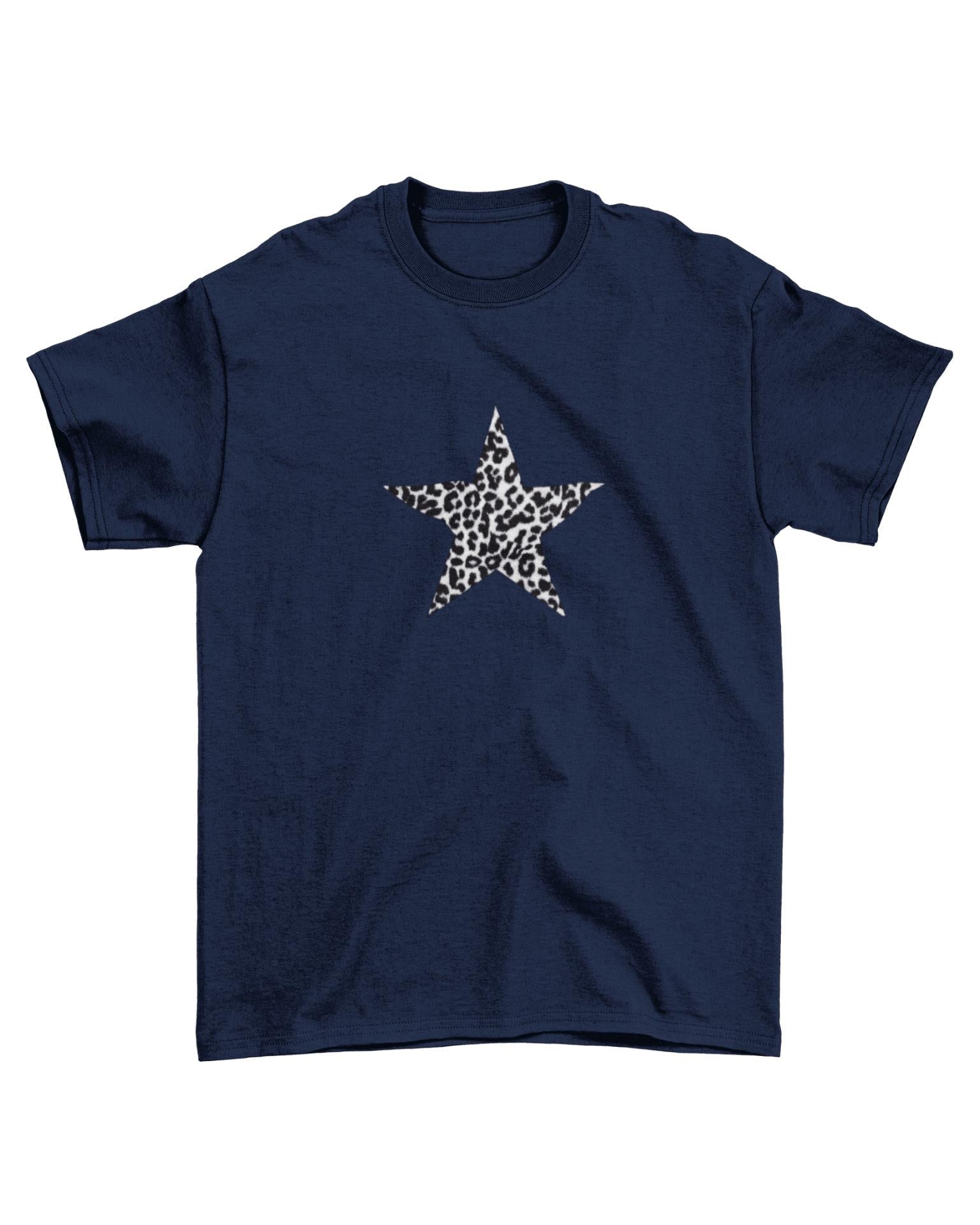 GREY LEOSTAR BABY TEE - NAVY