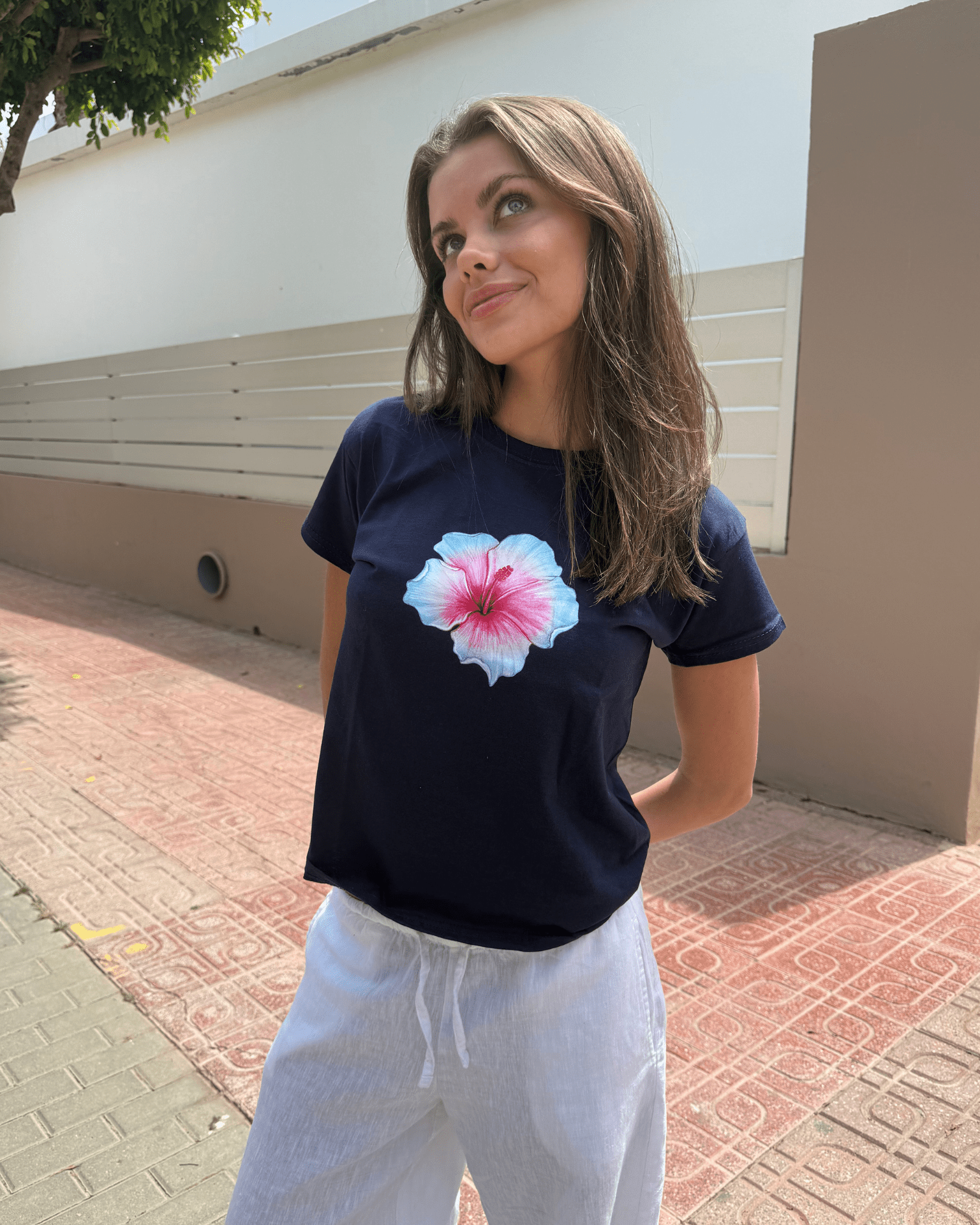 HAWAII (blå) BABY TEE - NAVY - Dinvintageshop