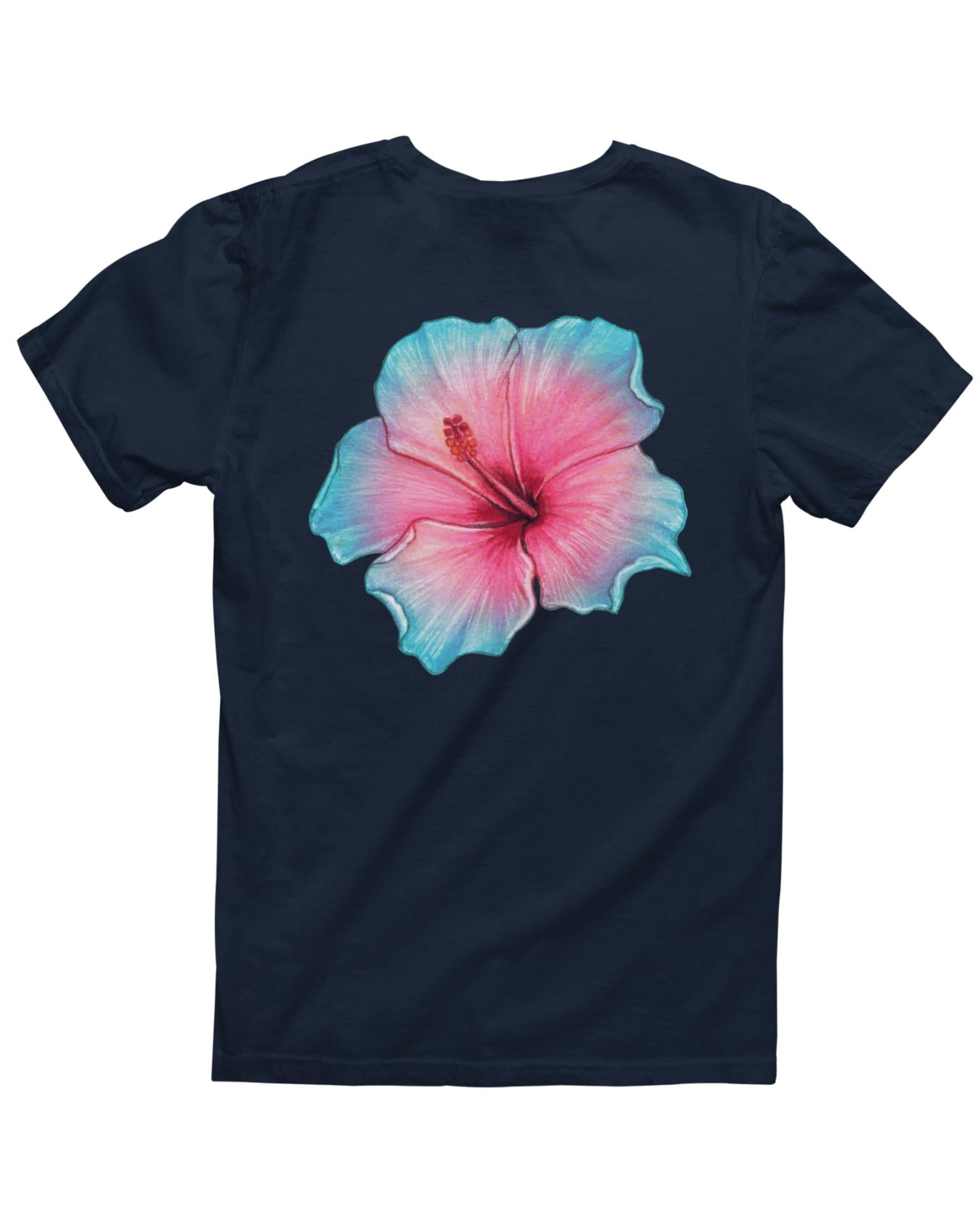 HAWAII (blå) UNISEX T-SHIRT (rygprint) - NAVY