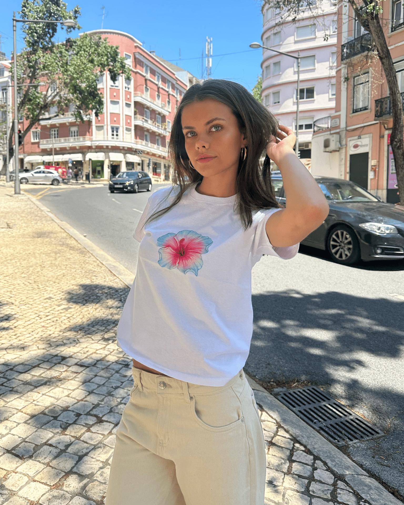 HAWAII (blue) BABY TEE - WHITE