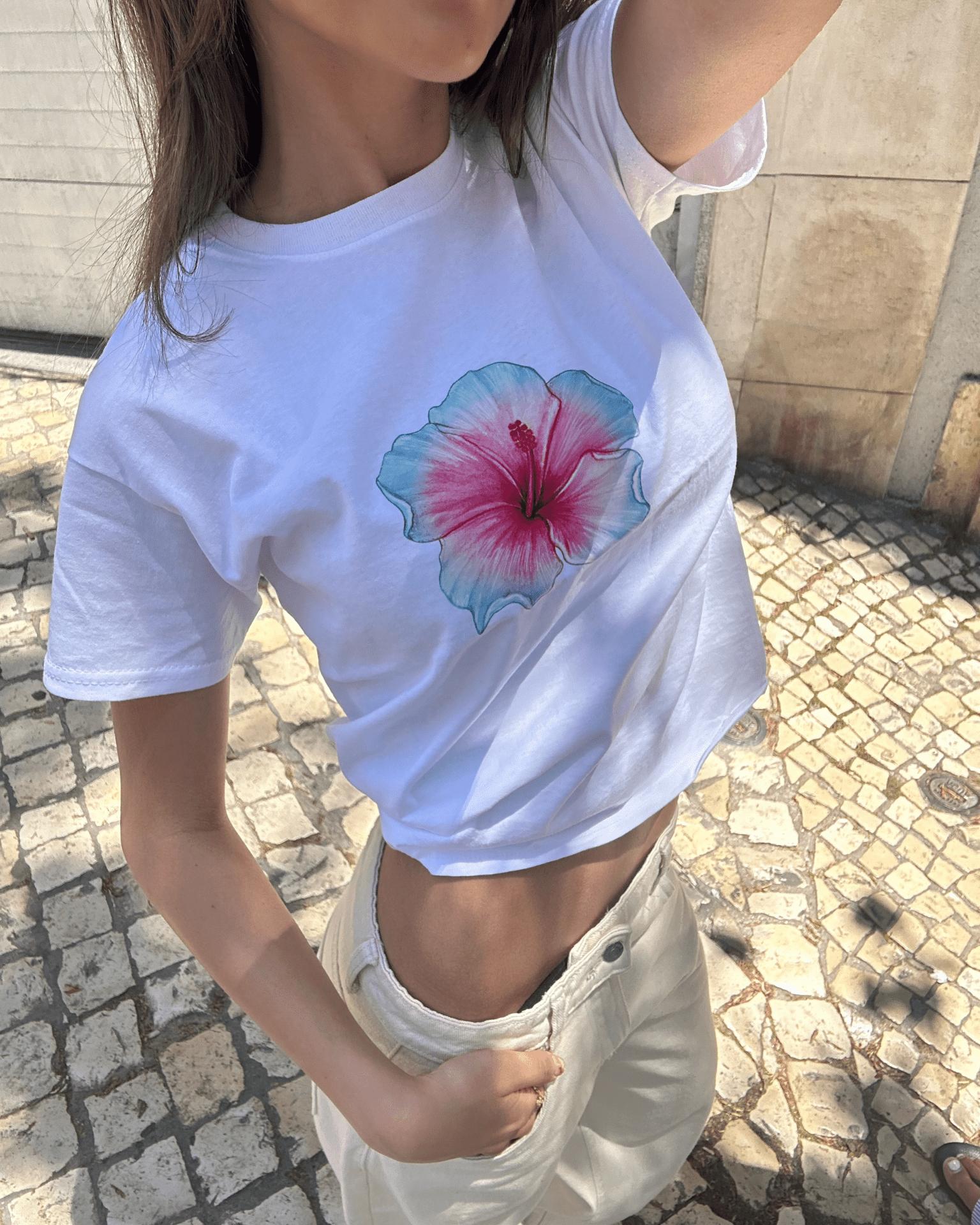 HAWAII (blue) BABY TEE - WHITE