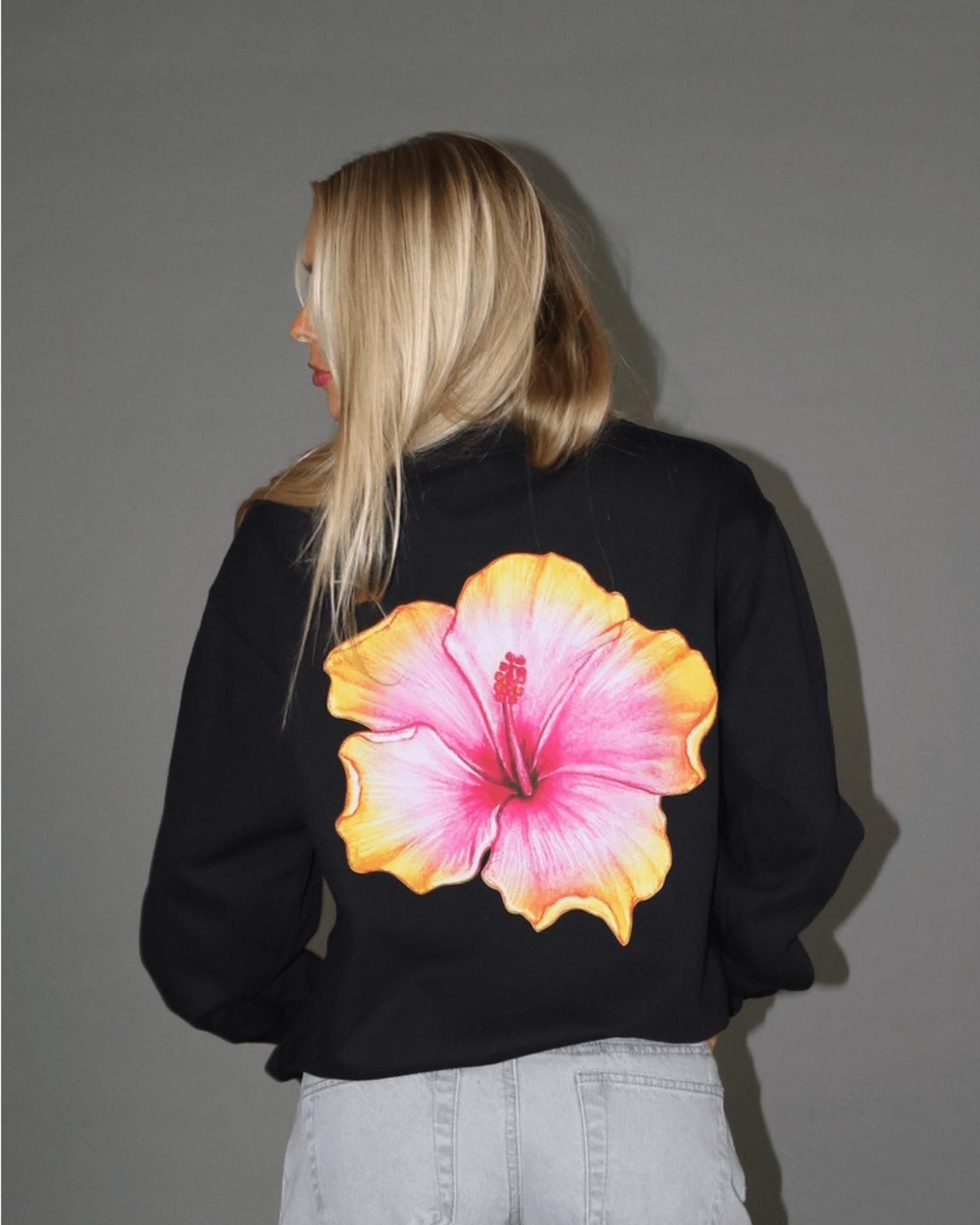 HAWAII (yellow) SWEAT (rygprint) - BLACK
