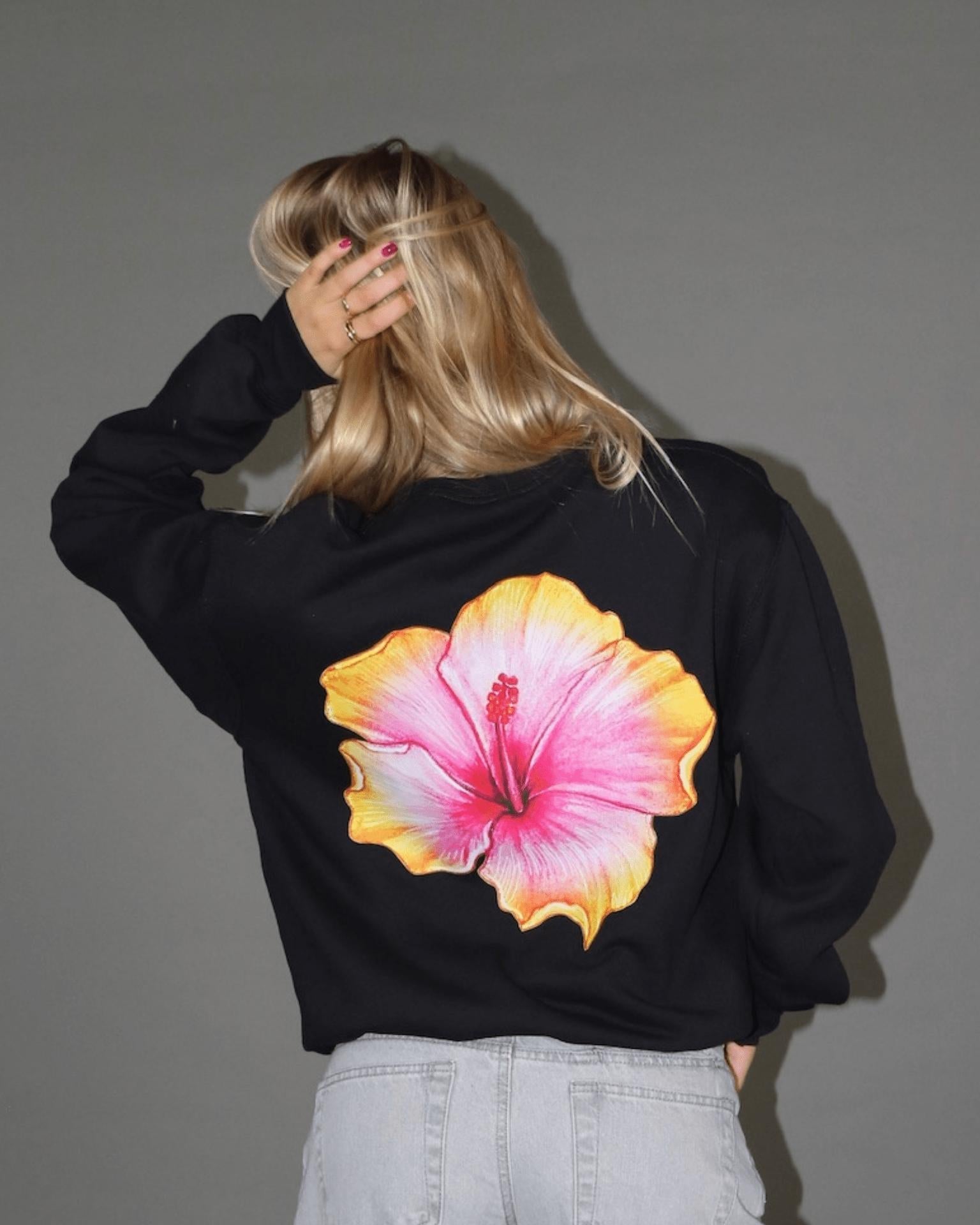 HAWAII (yellow) SWEAT (rygprint) - BLACK