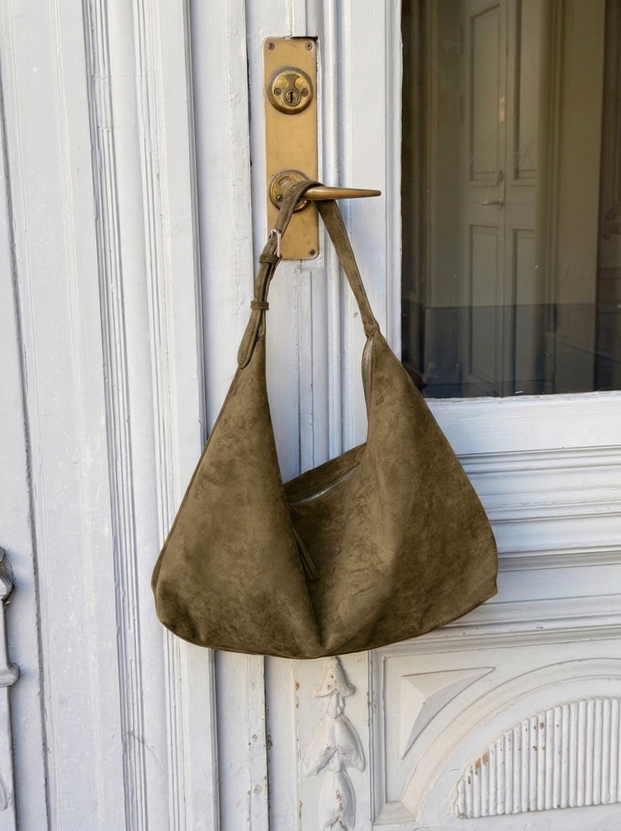 LEAH SUEDE BAG - GREEN