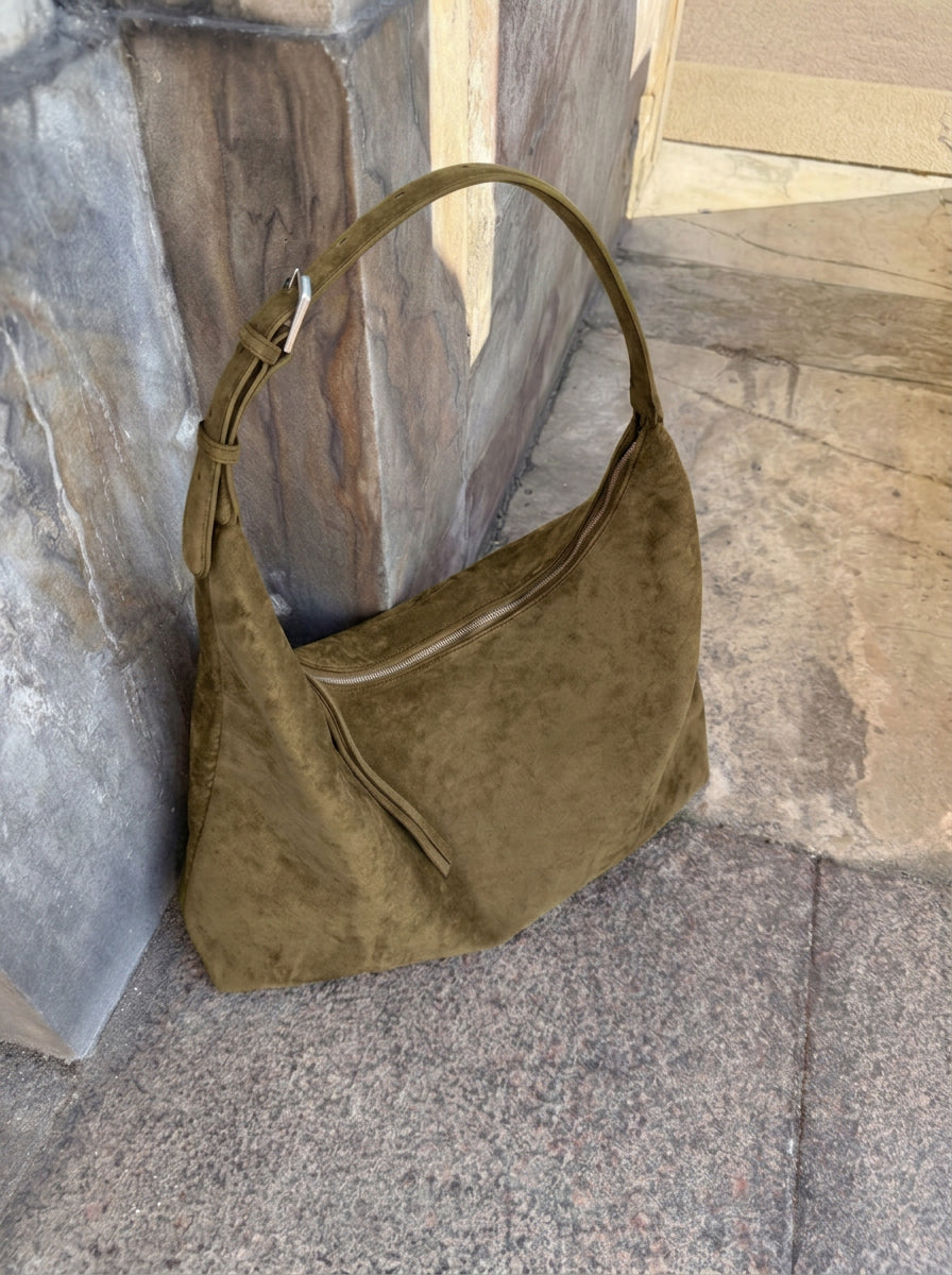 LEAH SUEDE BAG - GREEN