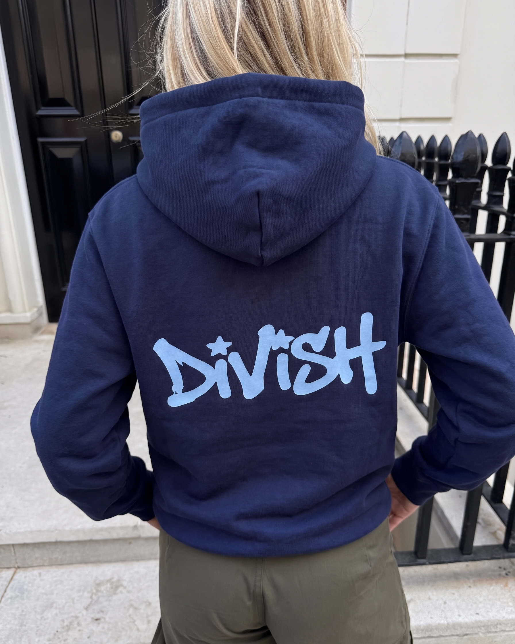 DUA HOODIE (rygprint) - NAVY