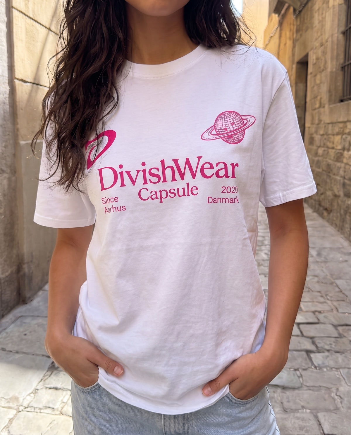ALEA TEE - WHITE/PINK - Dinvintageshop