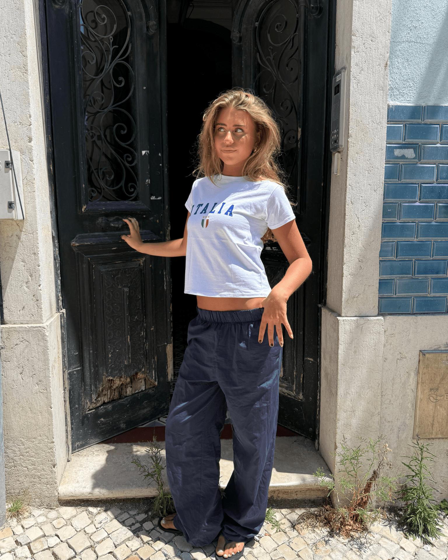 ITALIA BABY TEE - WHITE
