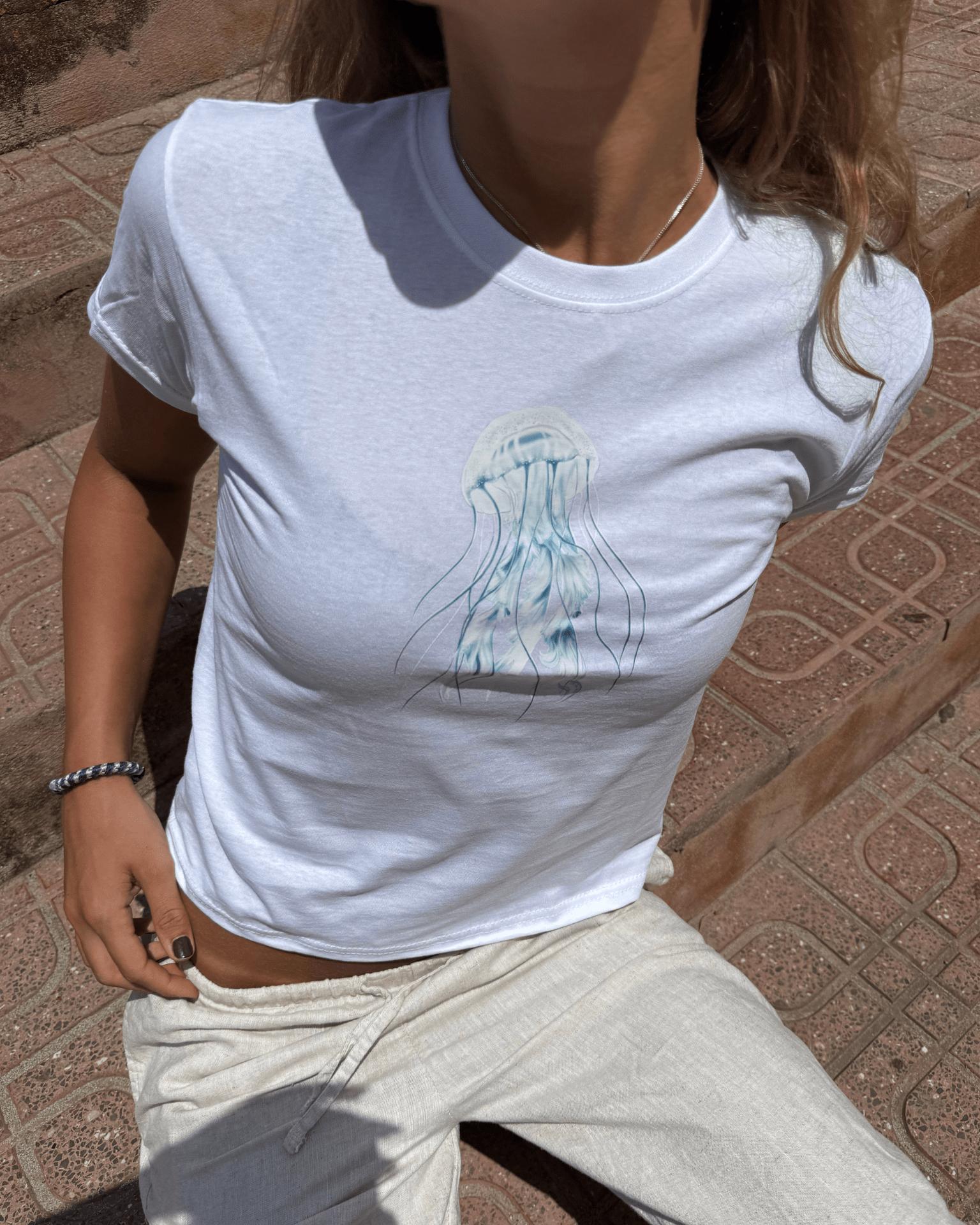 JELLY FISH, BABY TEE - WHITE
