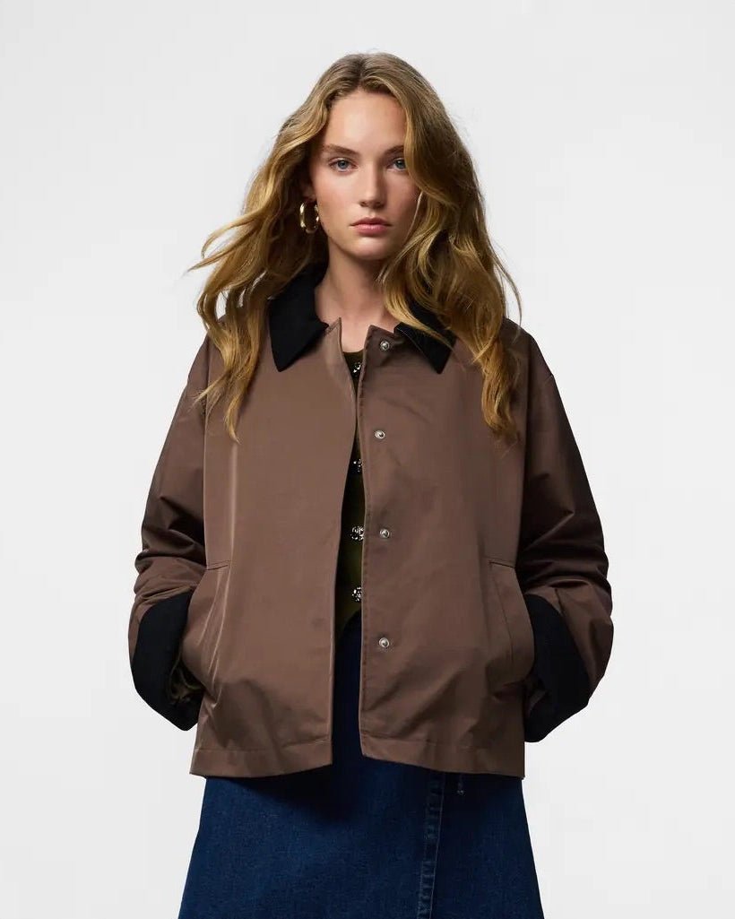 JORMA SHORT JACKET - COFFEE/BLACK - Dinvintageshop