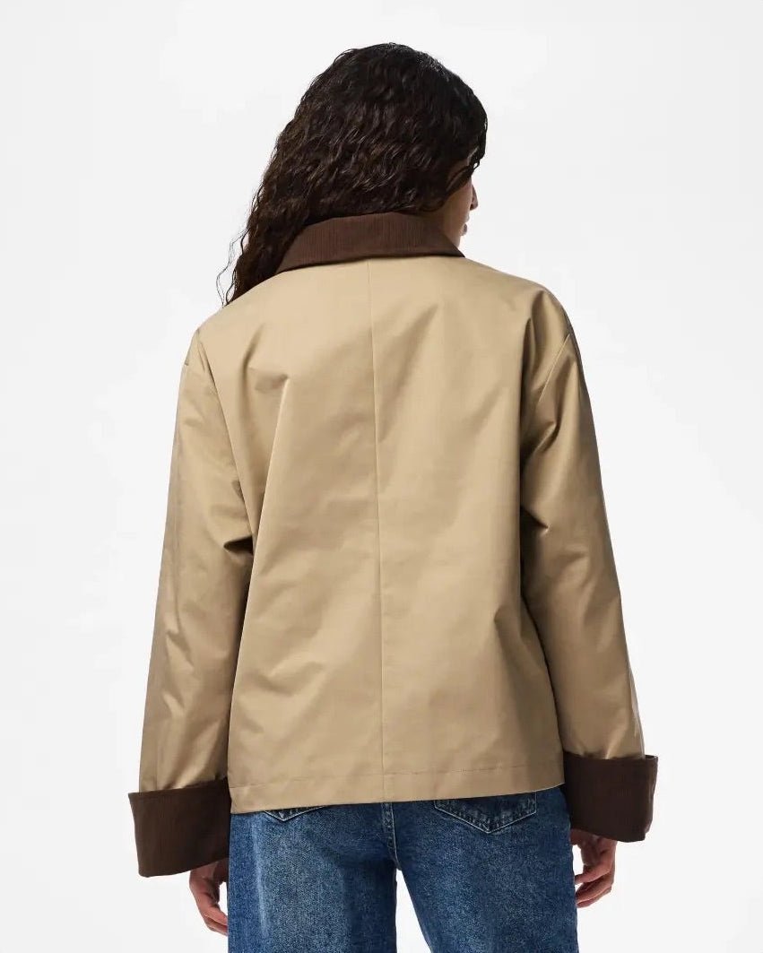 JORMA SHORT JACKET - GREIGE/HOT FUDGE - Dinvintageshop