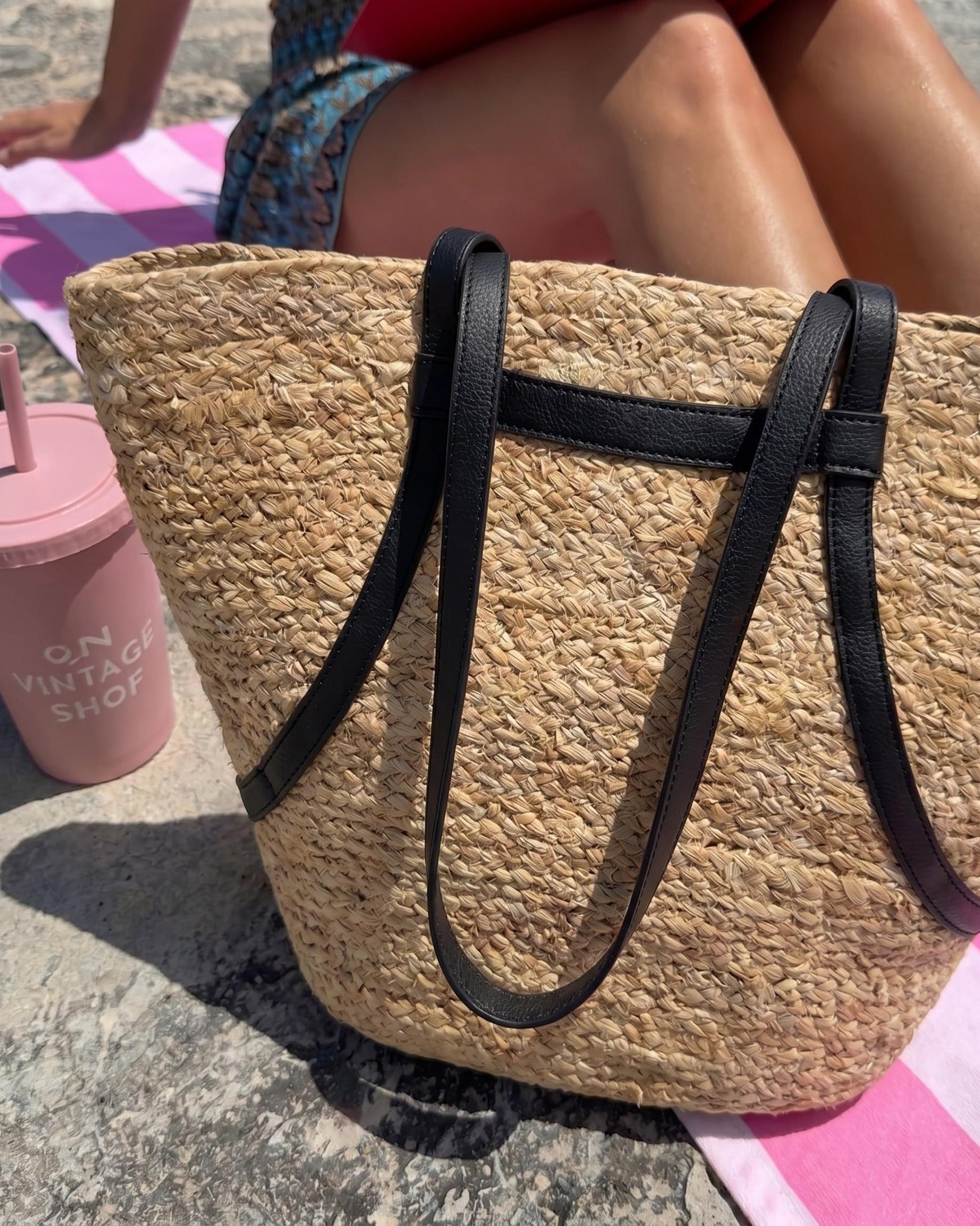 KENNA JUTE SHOPPER - NATURE/BLACK