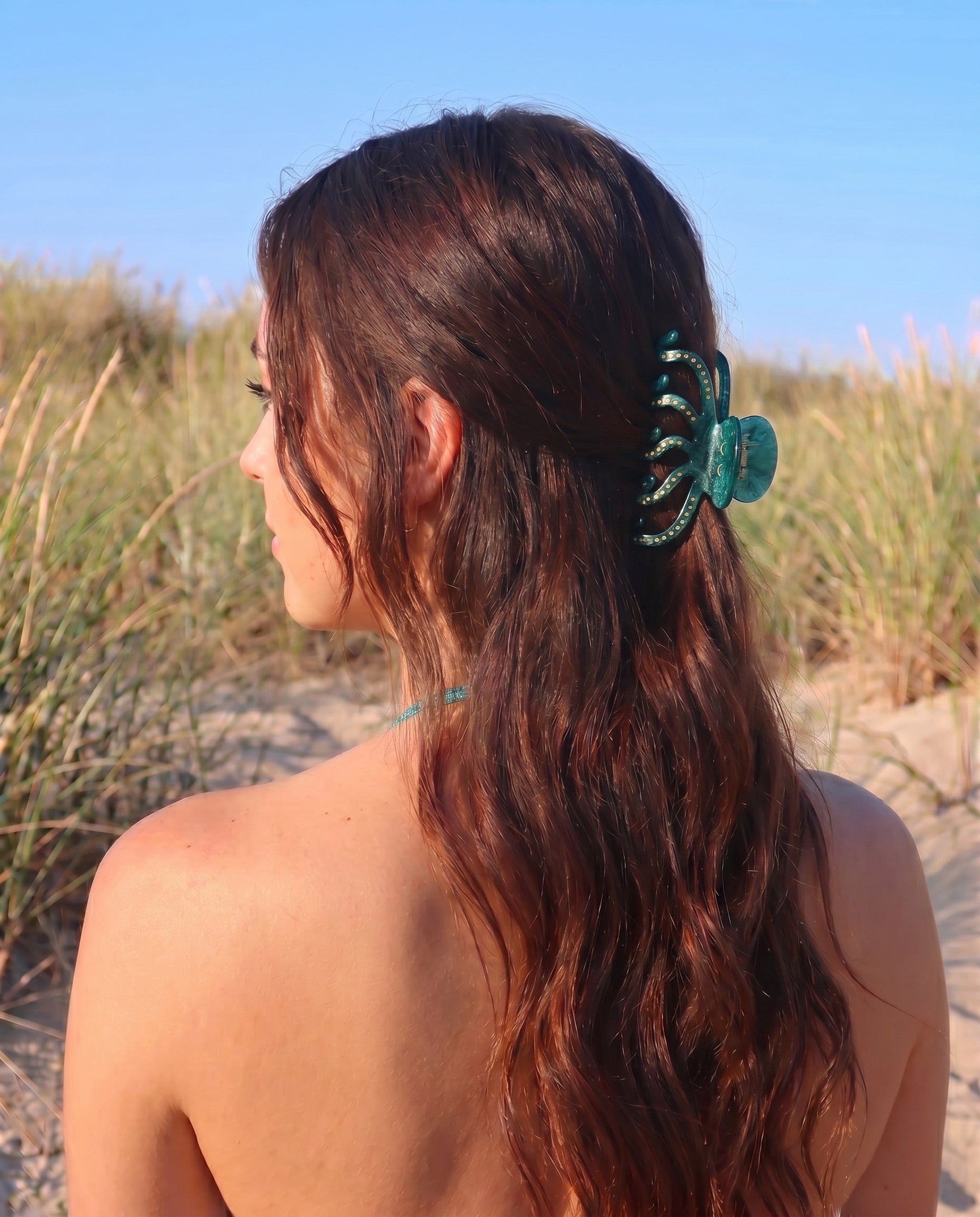 KILINA BLÆKSPRUTTE HÅRKLEMME - PATINA GREEN - Dinvintageshop