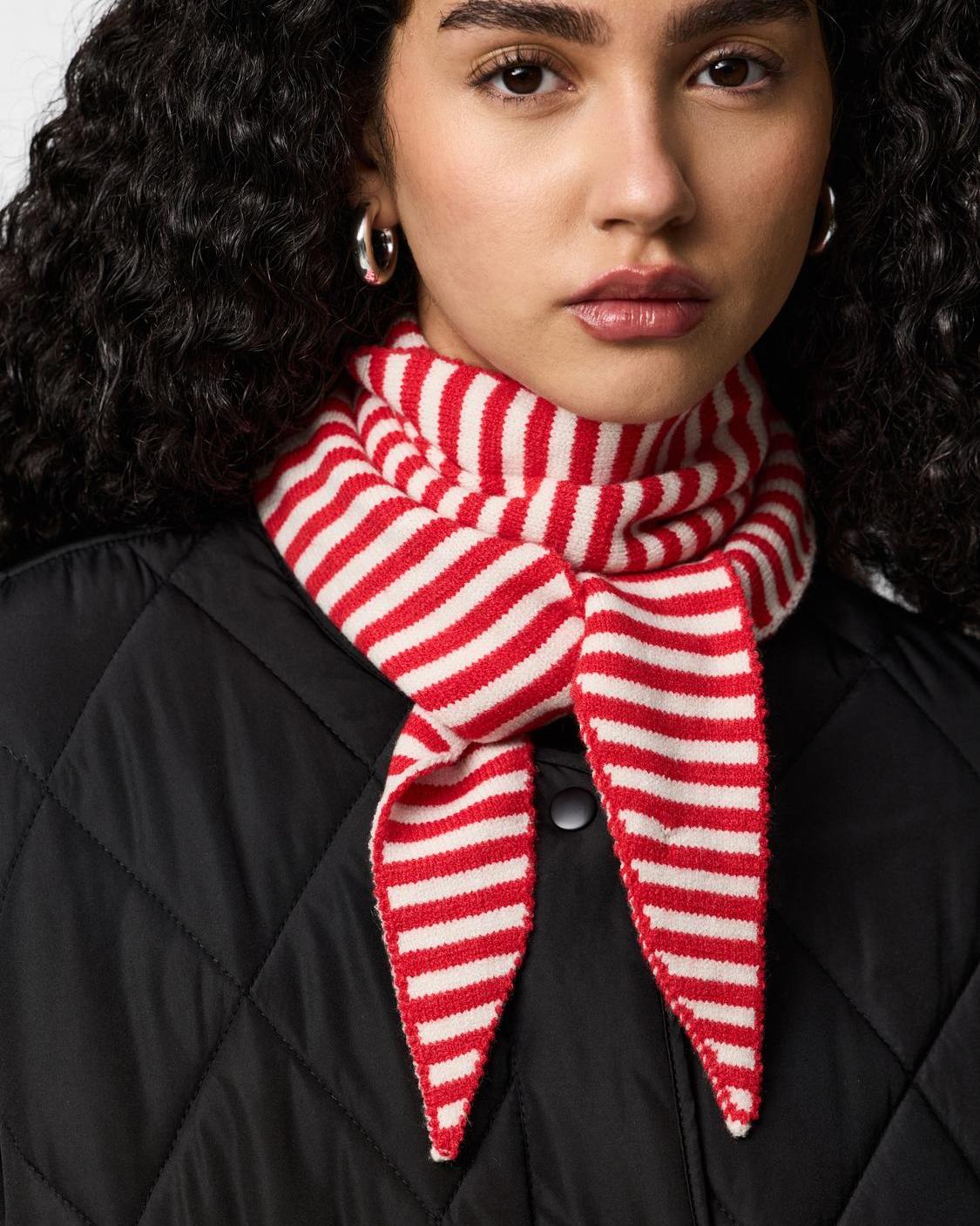 KOMMA TRIANGLE SCARF - RED / CLOUD DANCER - Dinvintageshop