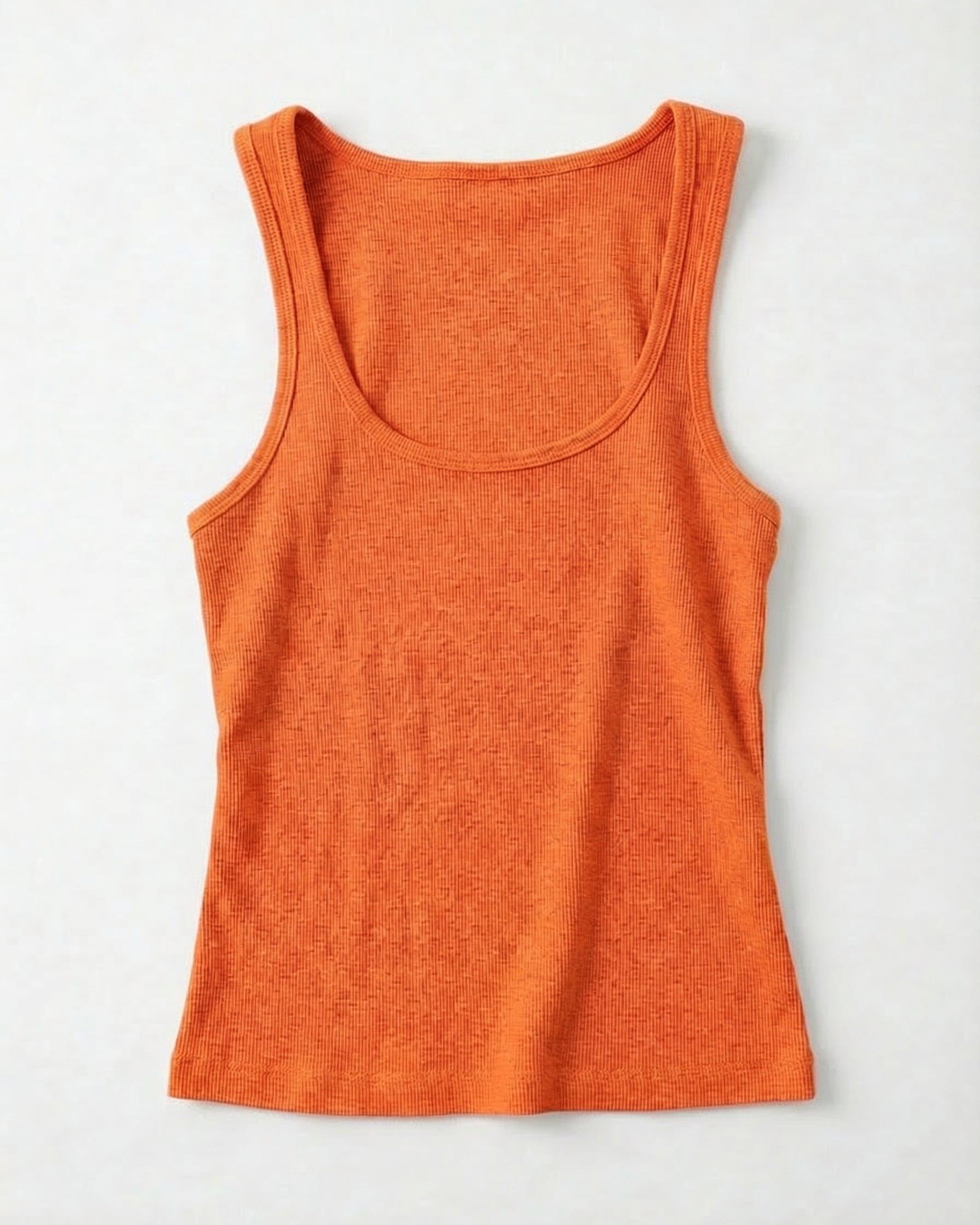 LUNA TANK TOP - ORANGE - Dinvintageshop
