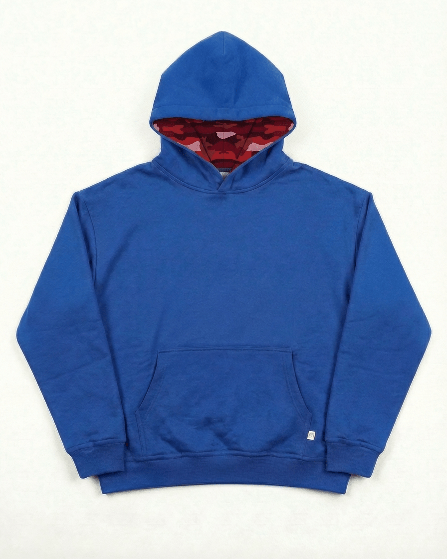 MACHO CAMO HOODIE - ROYAL BLUE - Dinvintageshop