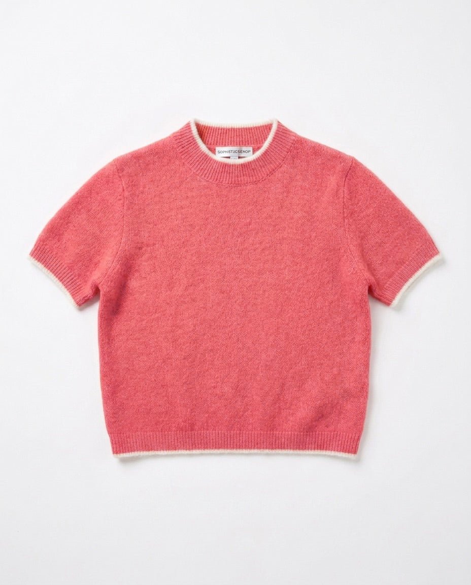 MADDIE KNIT SS - CORAL - Dinvintageshop