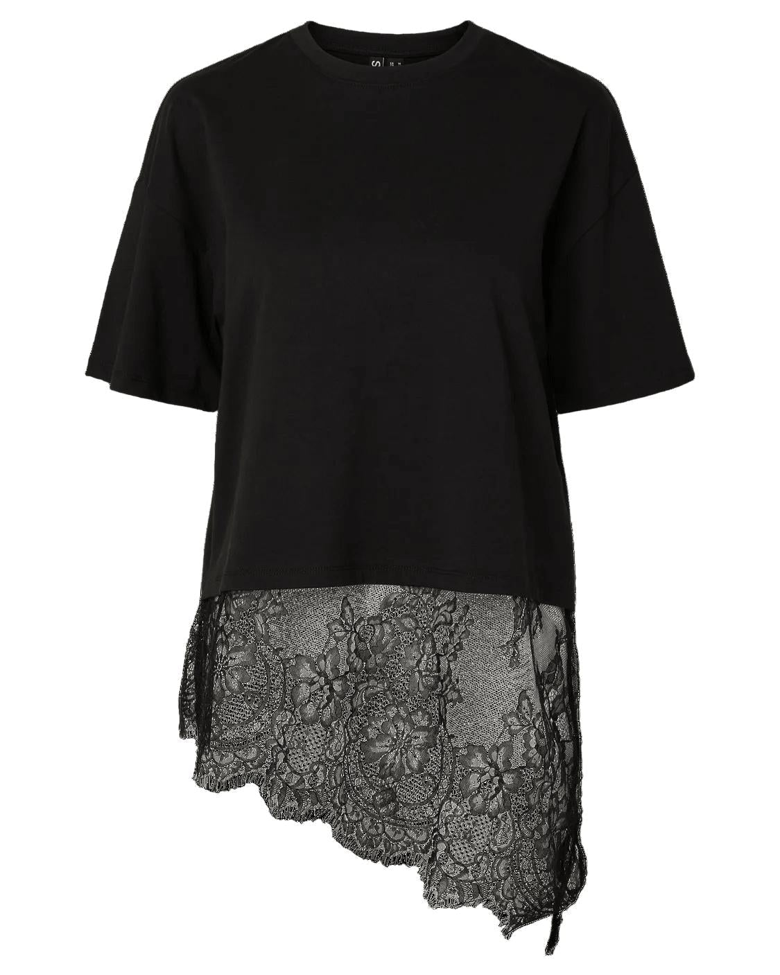 MAVE LACE T-SHIRT - BLACK