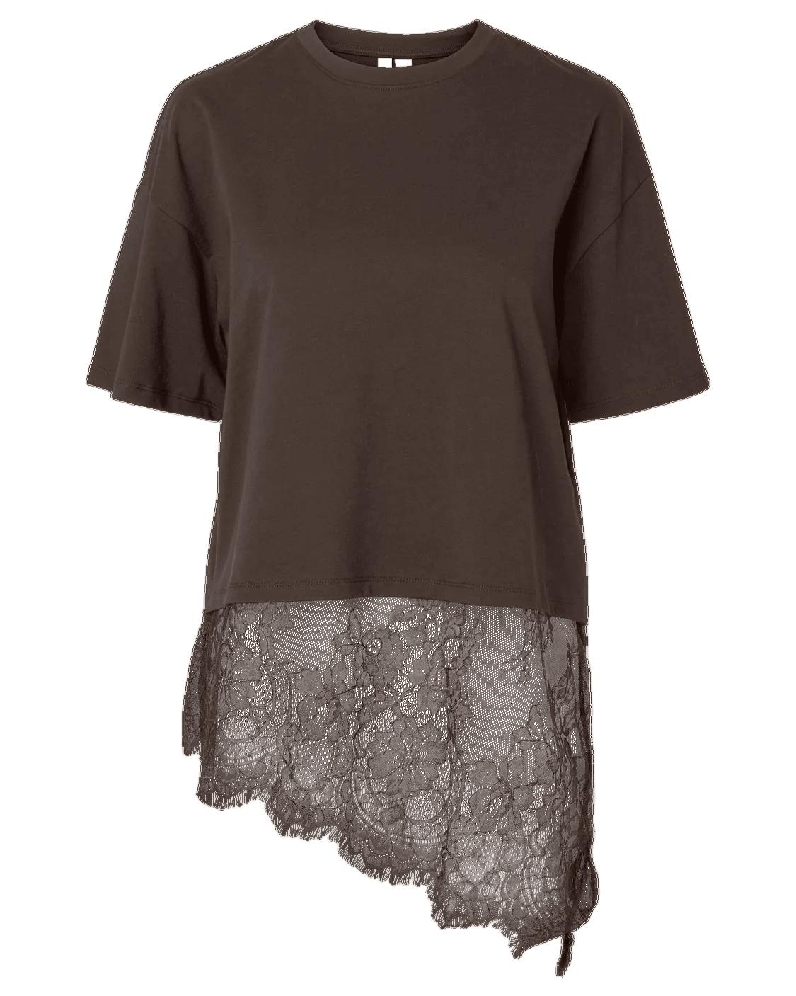 MAVE LACE T-SHIRT - HOT FUDGE
