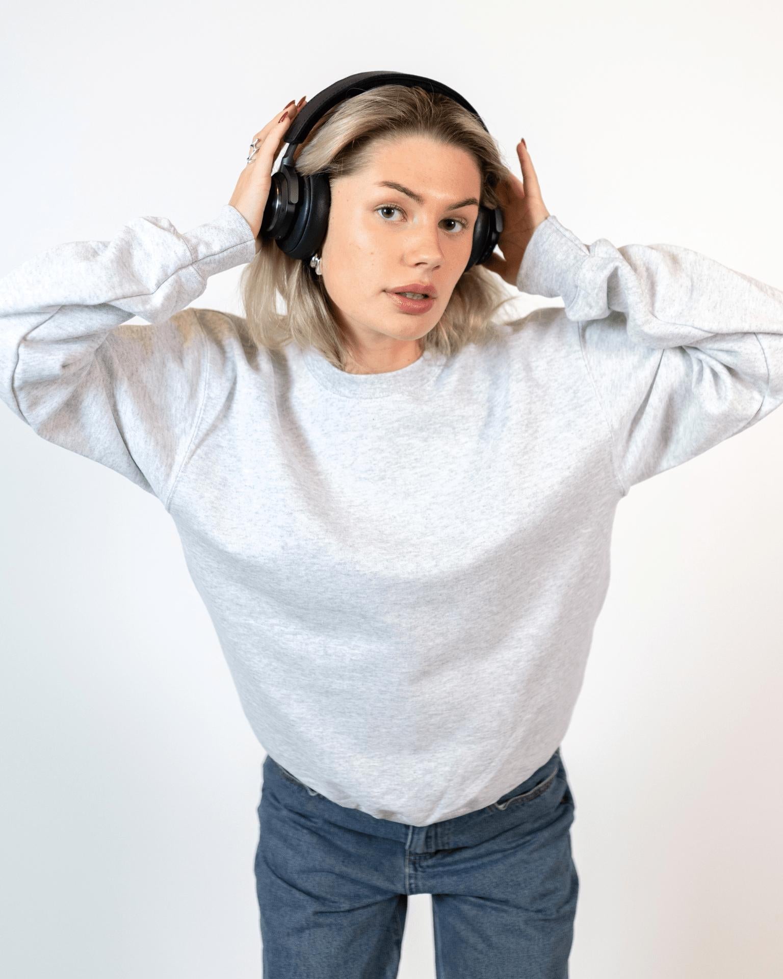 MEGA DISCO KUGLE (black) SWEATSHIRT (rygprint) - GREY