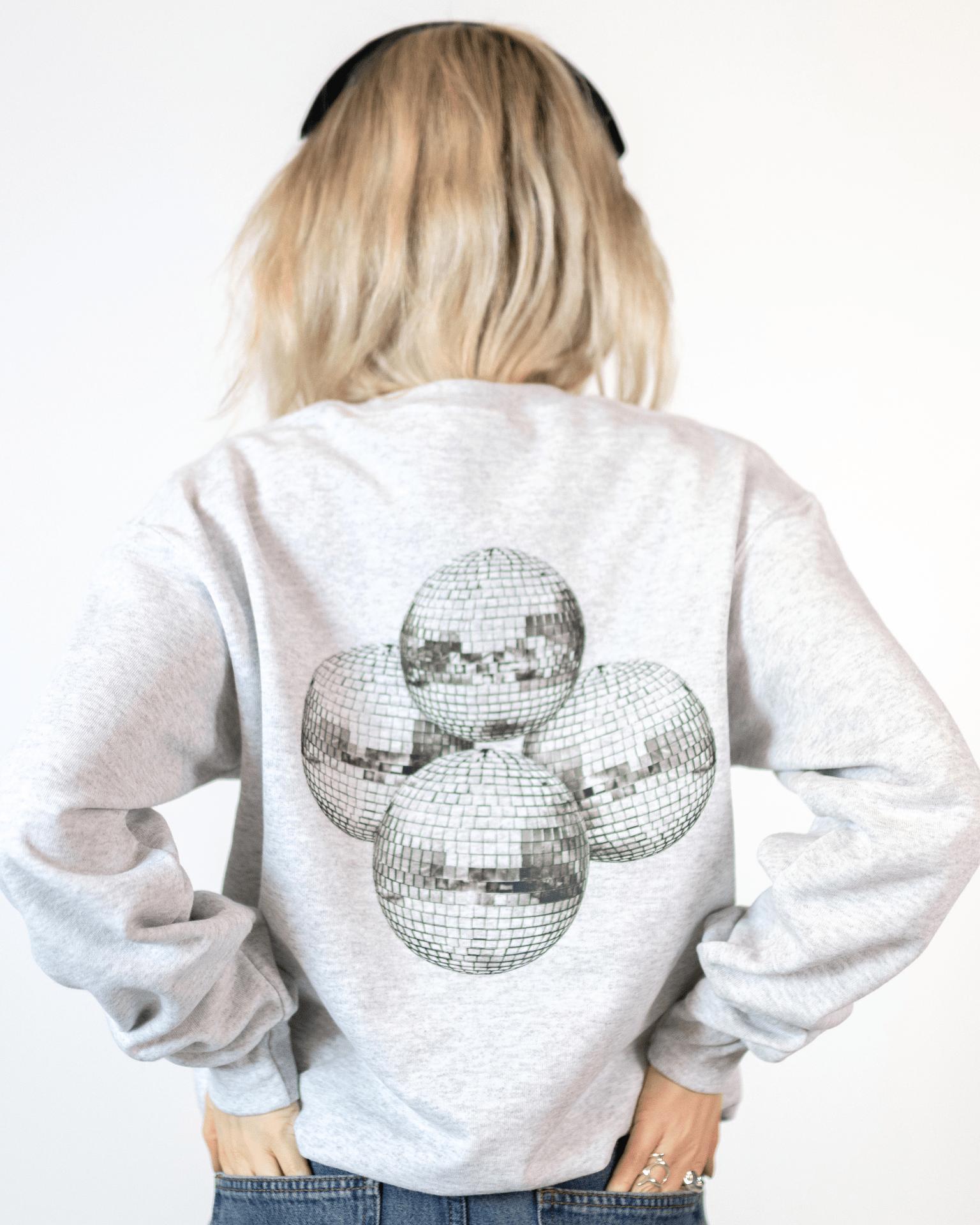 MEGA DISCO KUGLE (black) SWEATSHIRT (rygprint) - GREY