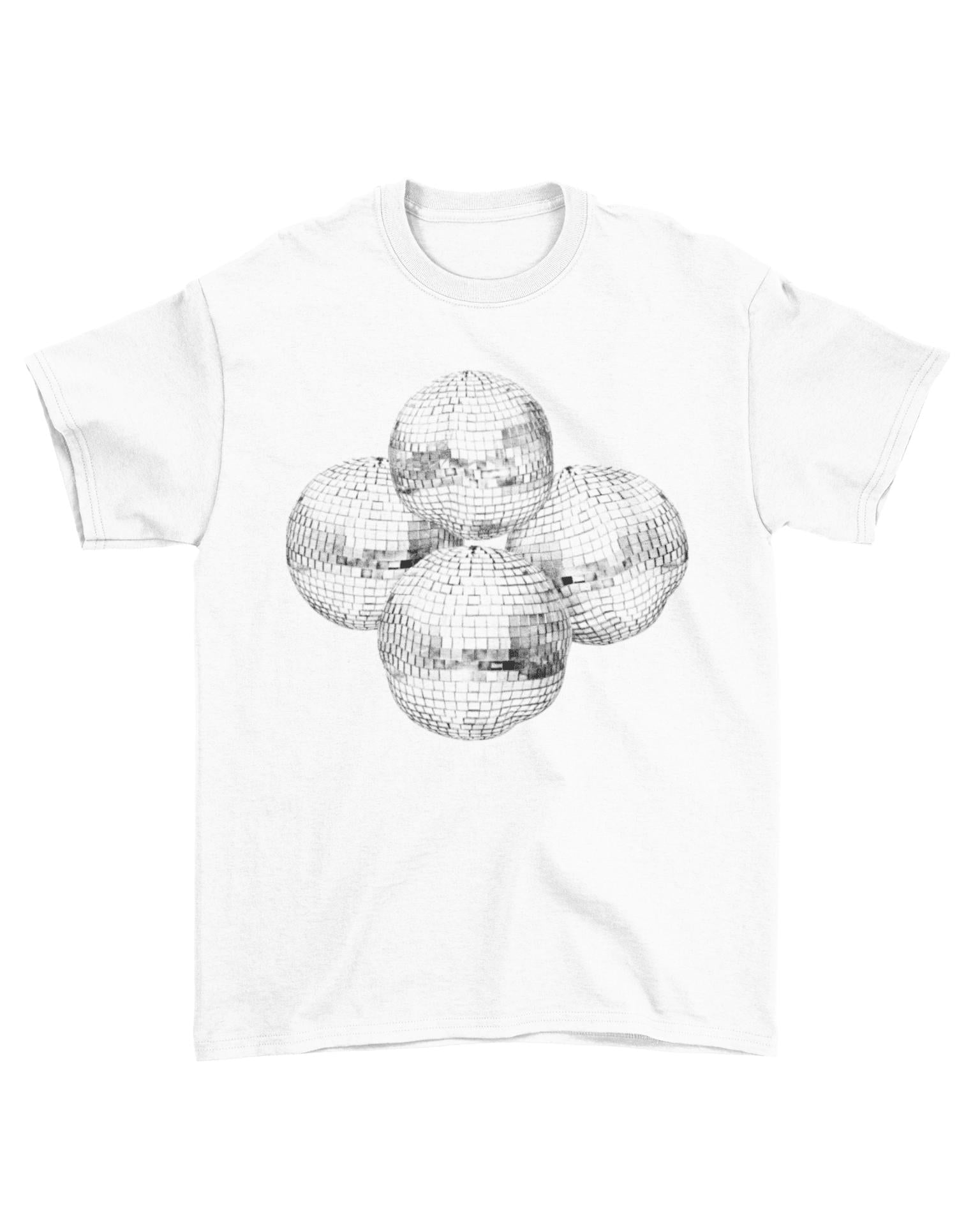 MEGA DISCO KUGLE UNISEX T-SHIRT - WHITE