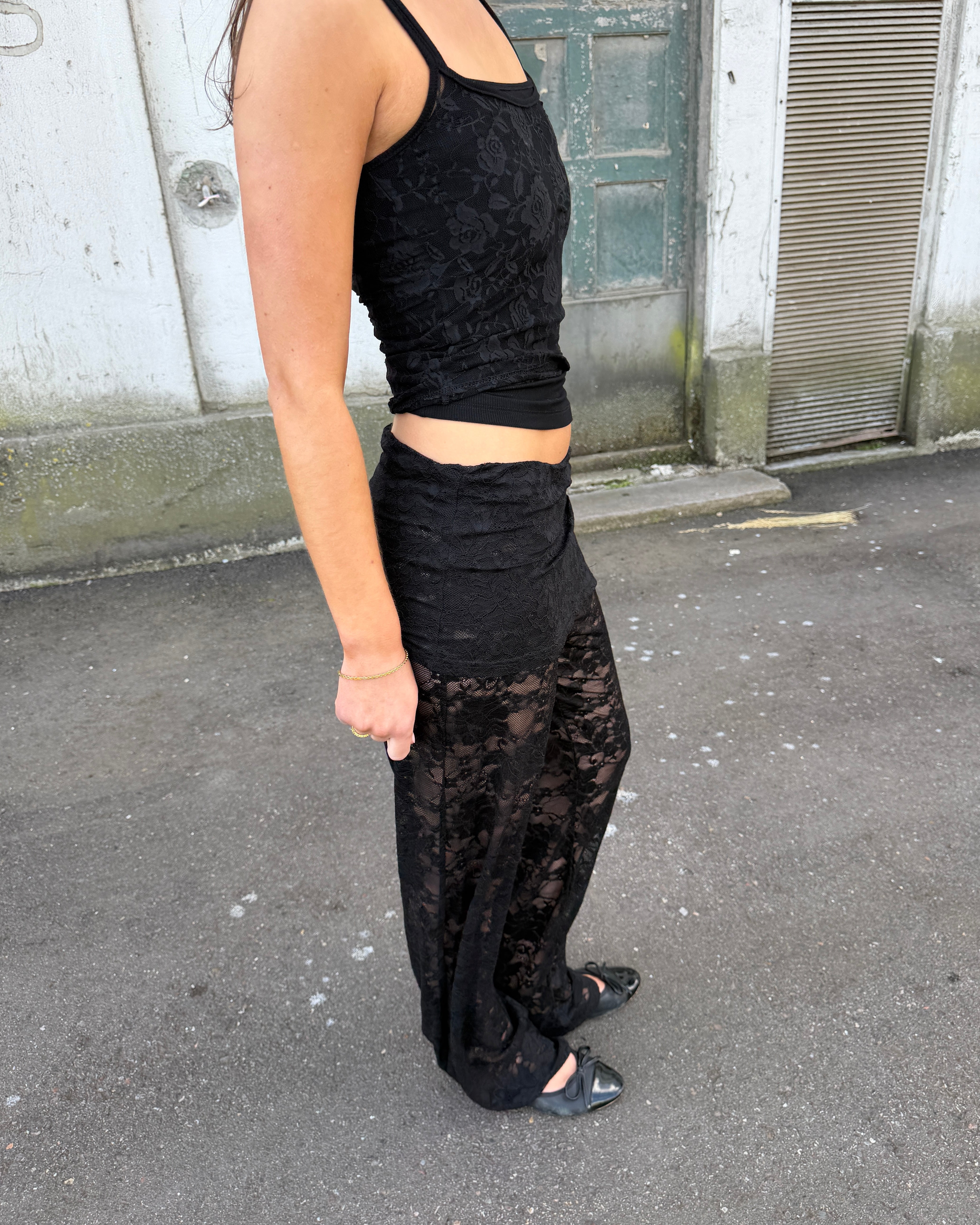 MILLIE LACE PANTS - BLACK