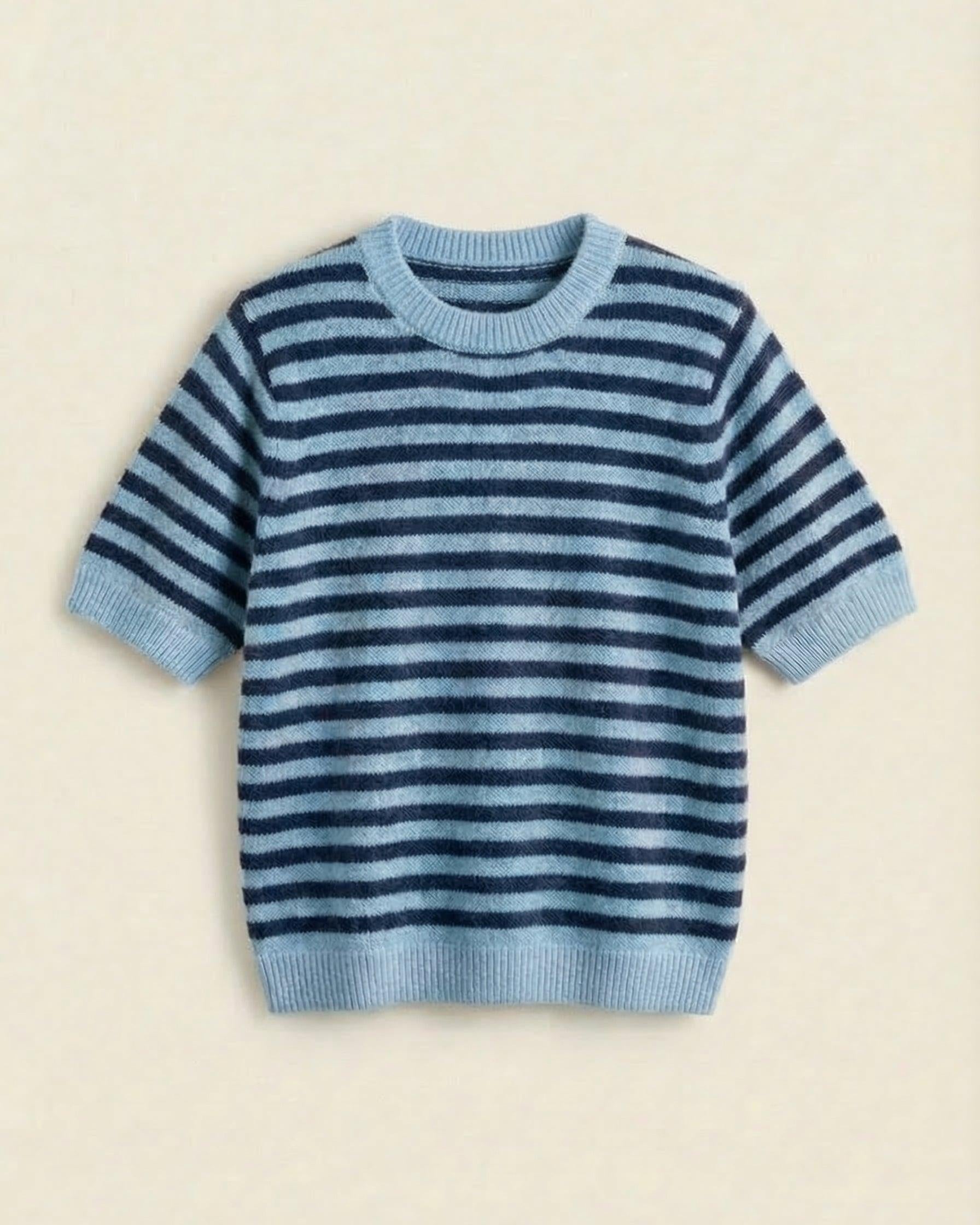 MIRA STRIBET STRIK - LIGHT BLUE/NAVY - Dinvintageshop