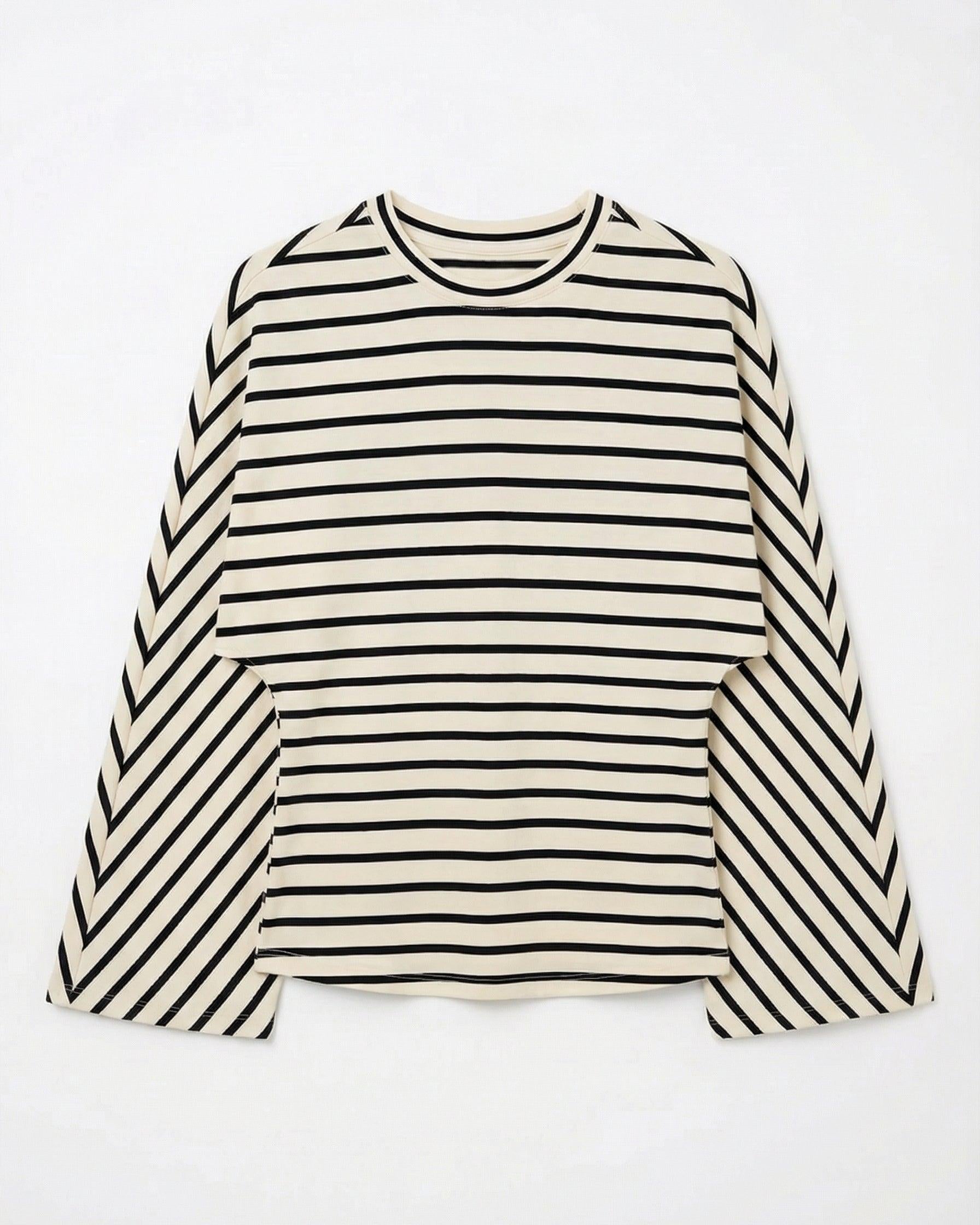 NALA STRIPE ANGEL TEE - OFFWHITE/BLACK