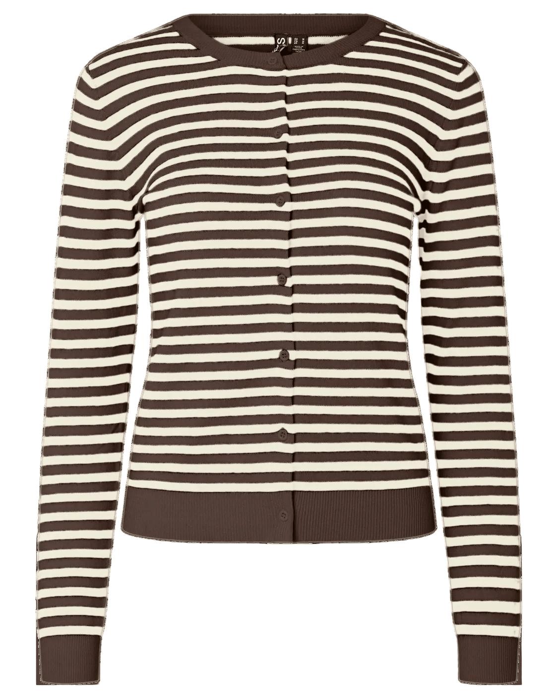 NORA KNIT CARDIGAN - HOT FUDGE/BIRCH