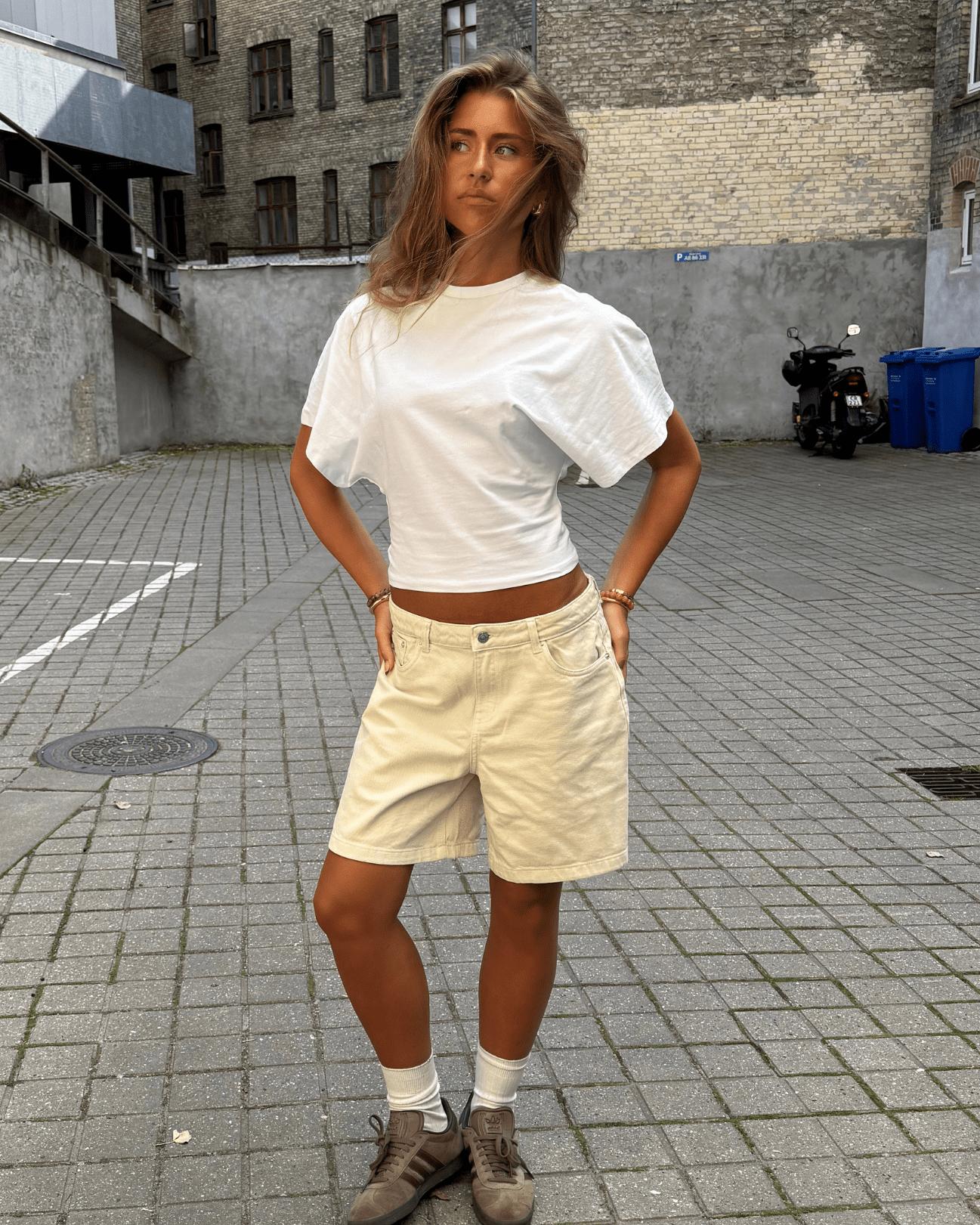 OLIVIA JORTS - OFF WHITE - Dinvintageshop